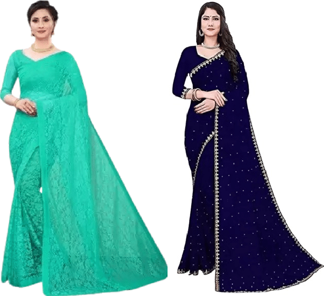YUGAVEERAA Georgette Self Design Regular Saree With Unstitched Blouse Piece ( Multicolor 1 ) YUGAVEERAA Georgette Self Design Regular Saree With Unstitched Blouse Piece ( Multicolor 1 )