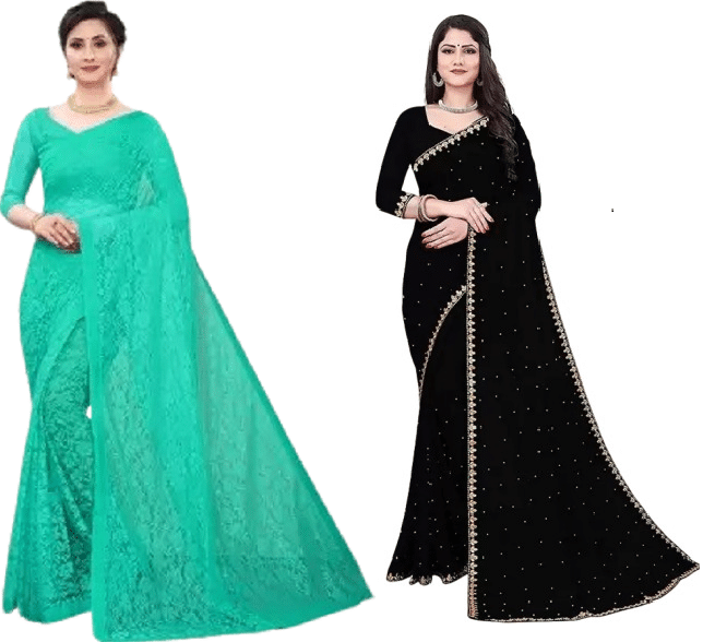 YUGAVEERAA Georgette Self Design Regular Saree With Unstitched Blouse Piece ( Sea Green ) YUGAVEERAA Georgette Self Design Regular Saree With Unstitched Blouse Piece ( Sea Green )