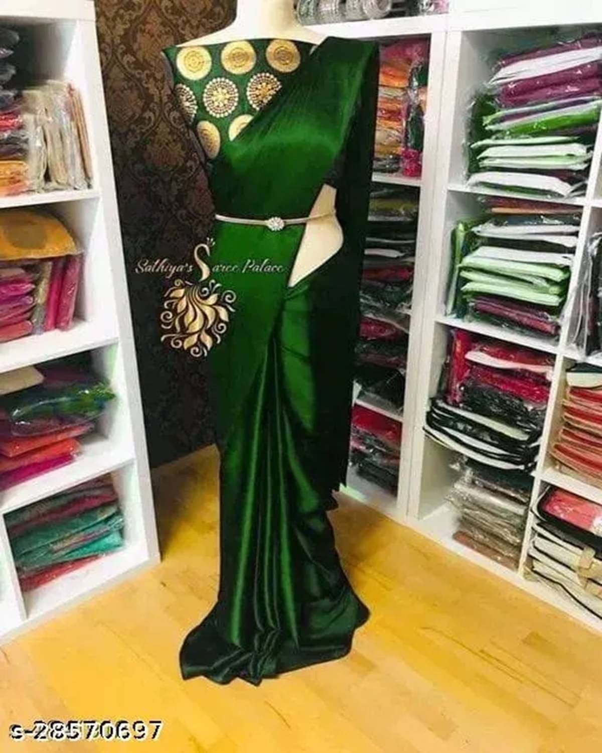     			YUGAVEERAA Satin Solid Regular Saree With Unstitched Blouse Piece ( Lime Green1 )