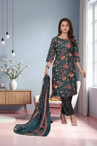     			Zorista Women Cotton Printed A-line Kurti With Pants ( Yellow )