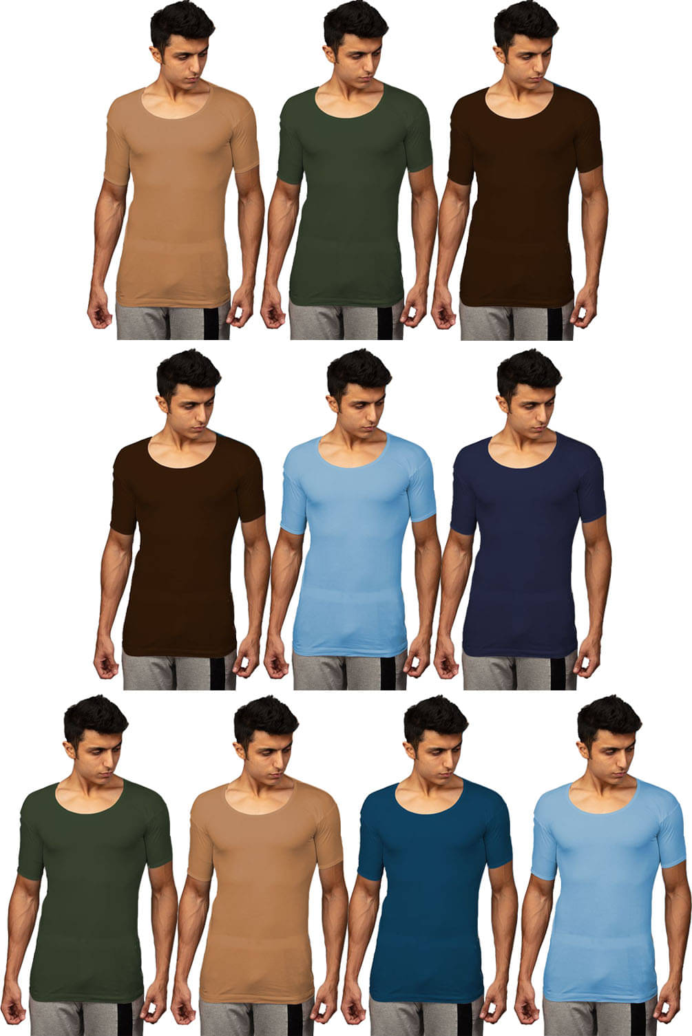 dixcy josh Pack of 10 Cotton Basic Vest For Men ( Multicolor ) dixcy josh Pack of 10 Cotton Basic Vest For Men ( Multicolor )