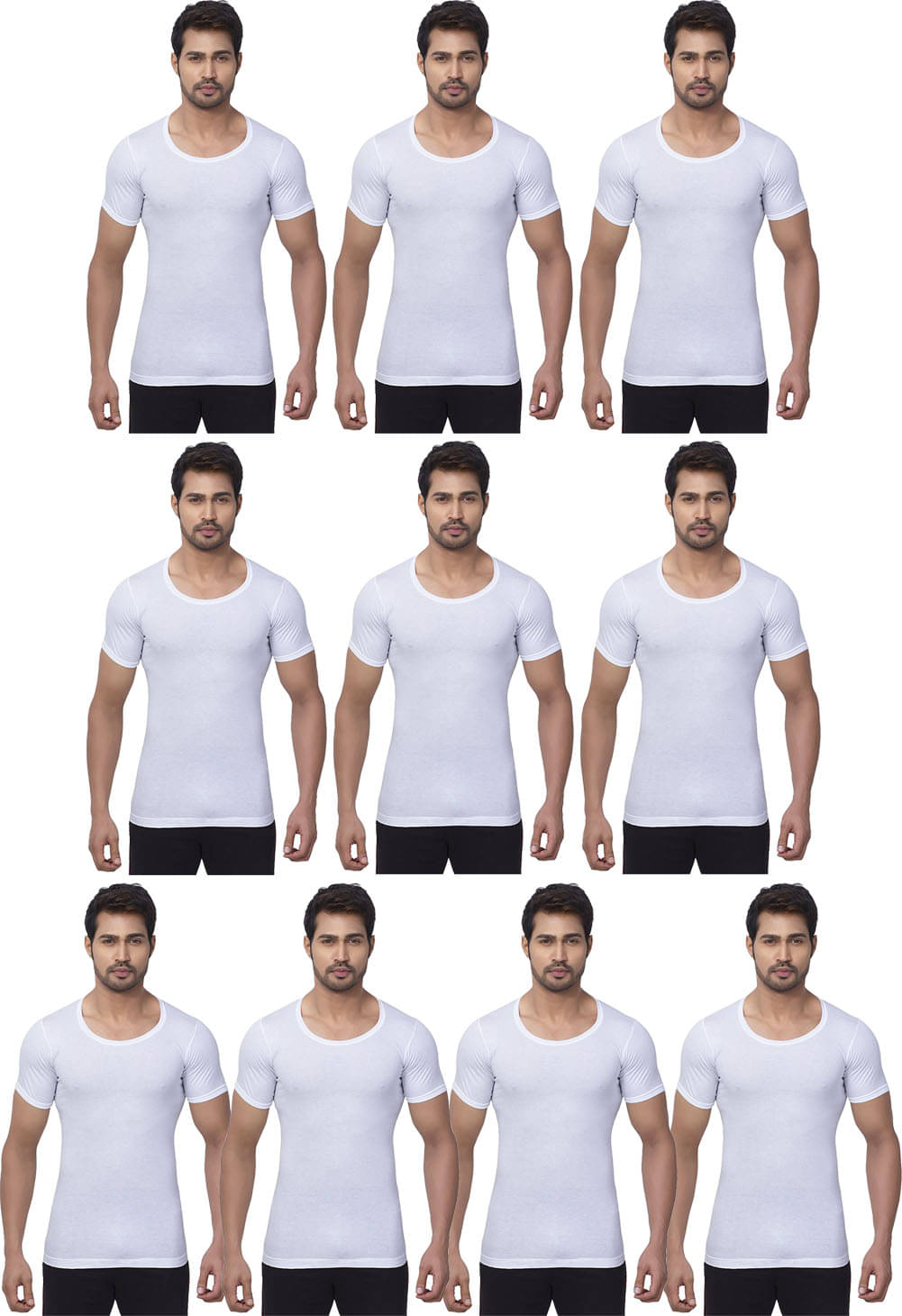     			dixcy josh Pack of 10 Cotton Basic Vest For Men ( White )
