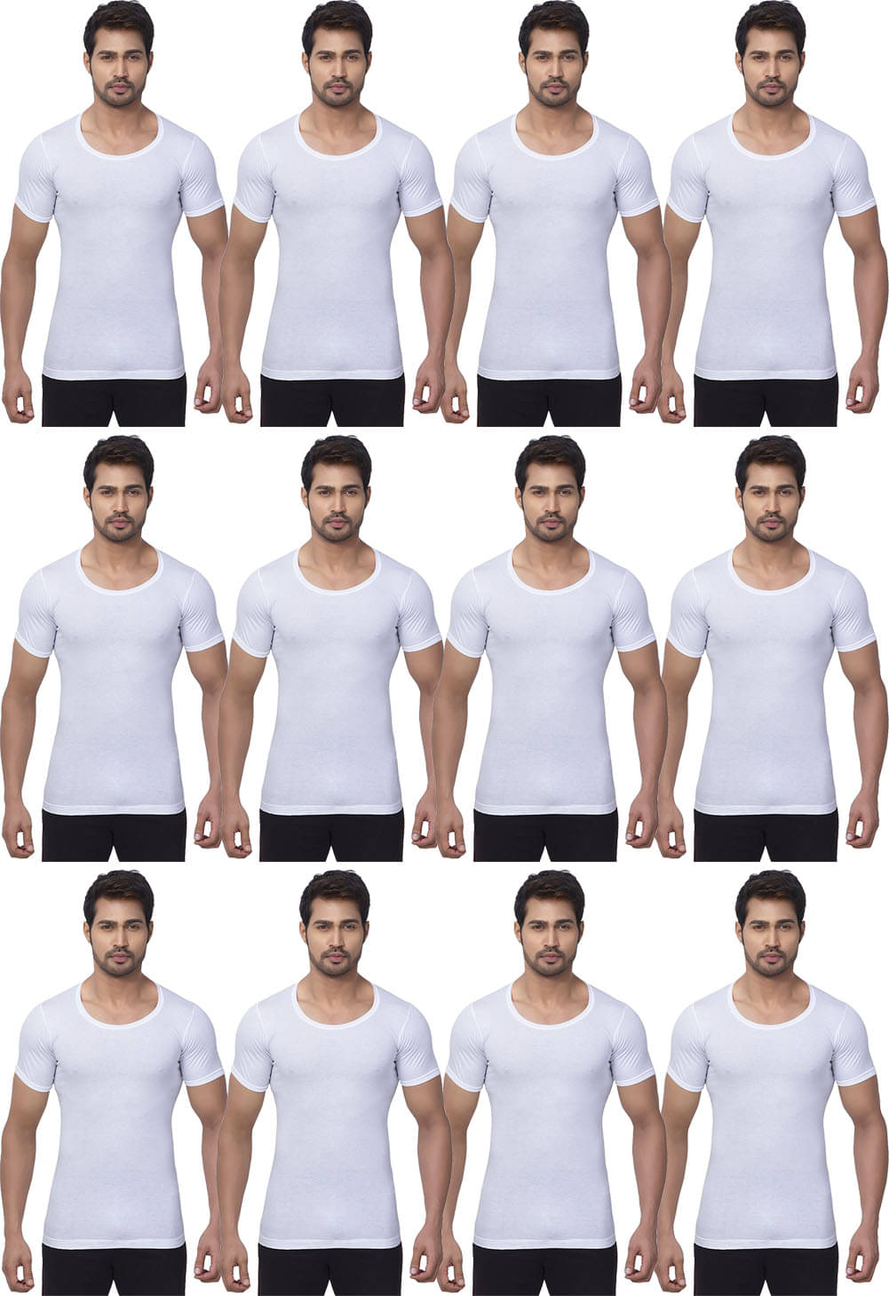 dixcy josh Pack of 12 Cotton Basic Vest For Men ( White ) dixcy josh Pack of 12 Cotton Basic Vest For Men ( White )