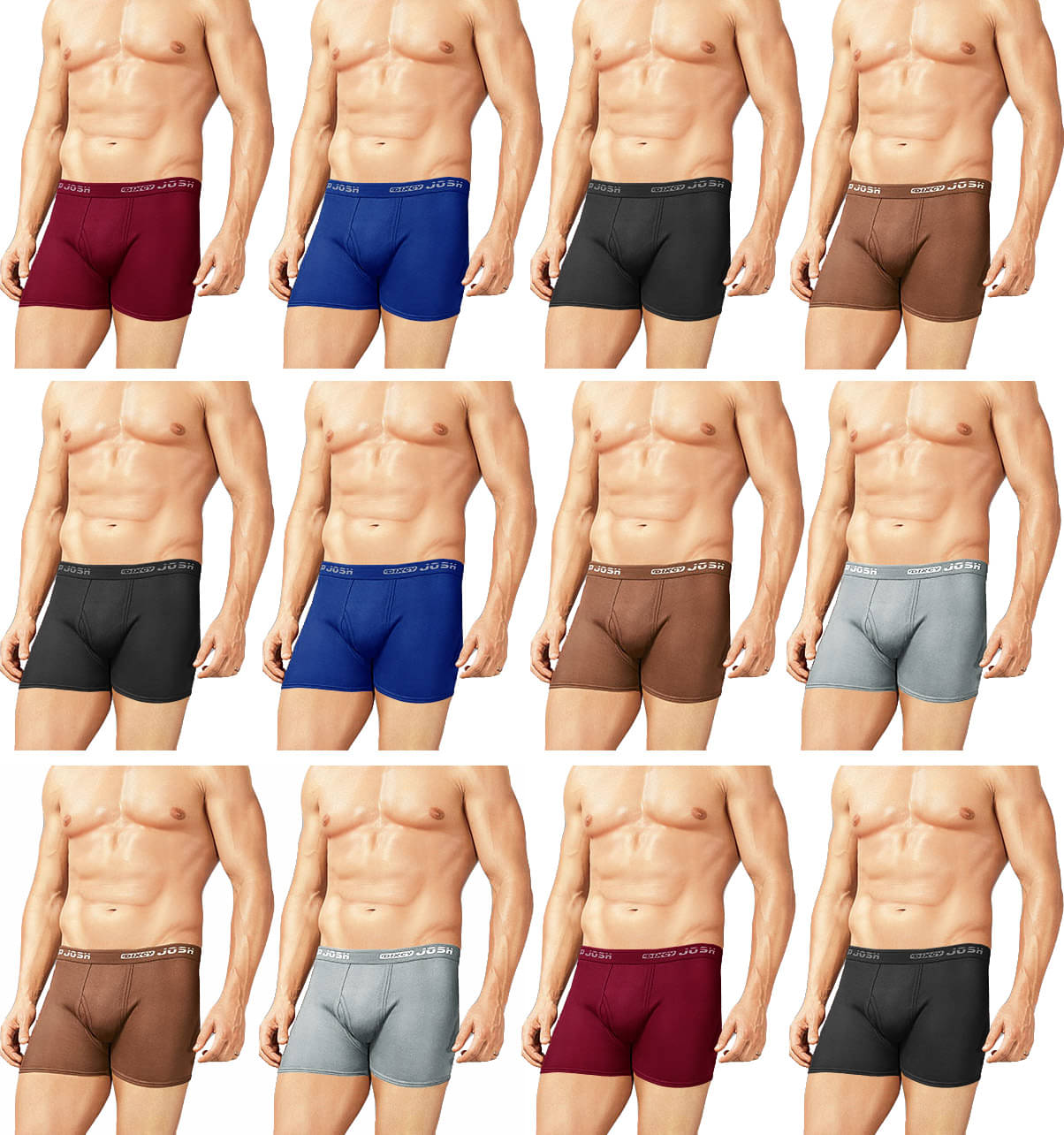    			dixcy josh Pack of 12 Cotton Trunks For Men's ( Multicolor )