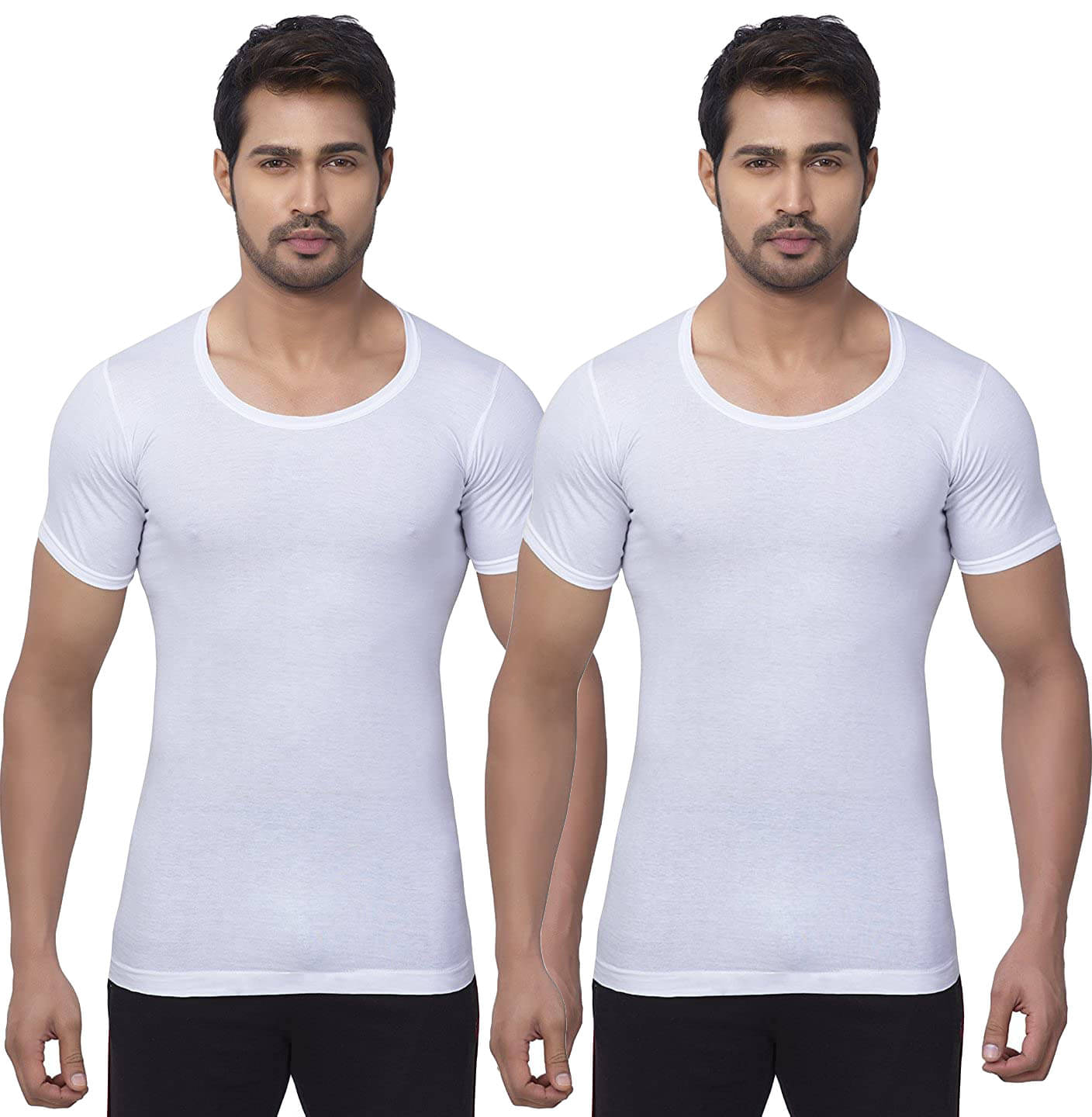 dixcy josh Pack of 2 Cotton Basic Vest For Men ( White ) dixcy josh Pack of 2 Cotton Basic Vest For Men ( White )