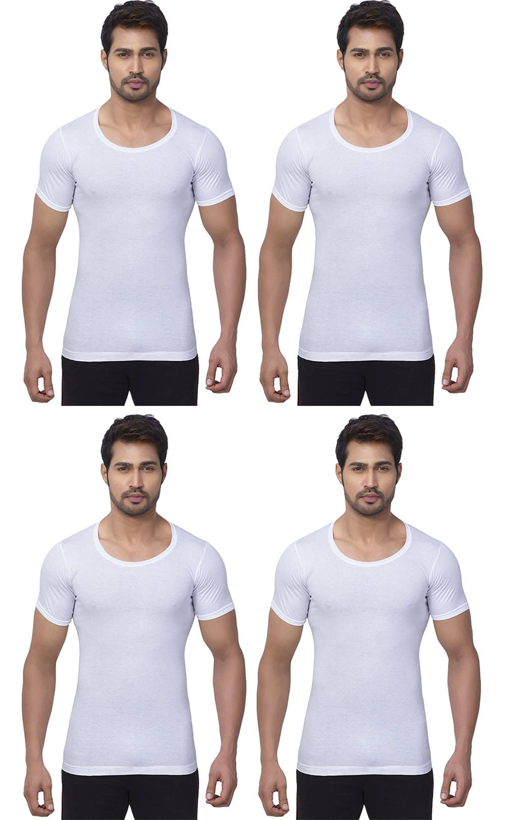     			dixcy josh Pack of 4 Cotton Basic Vest For Men ( White )