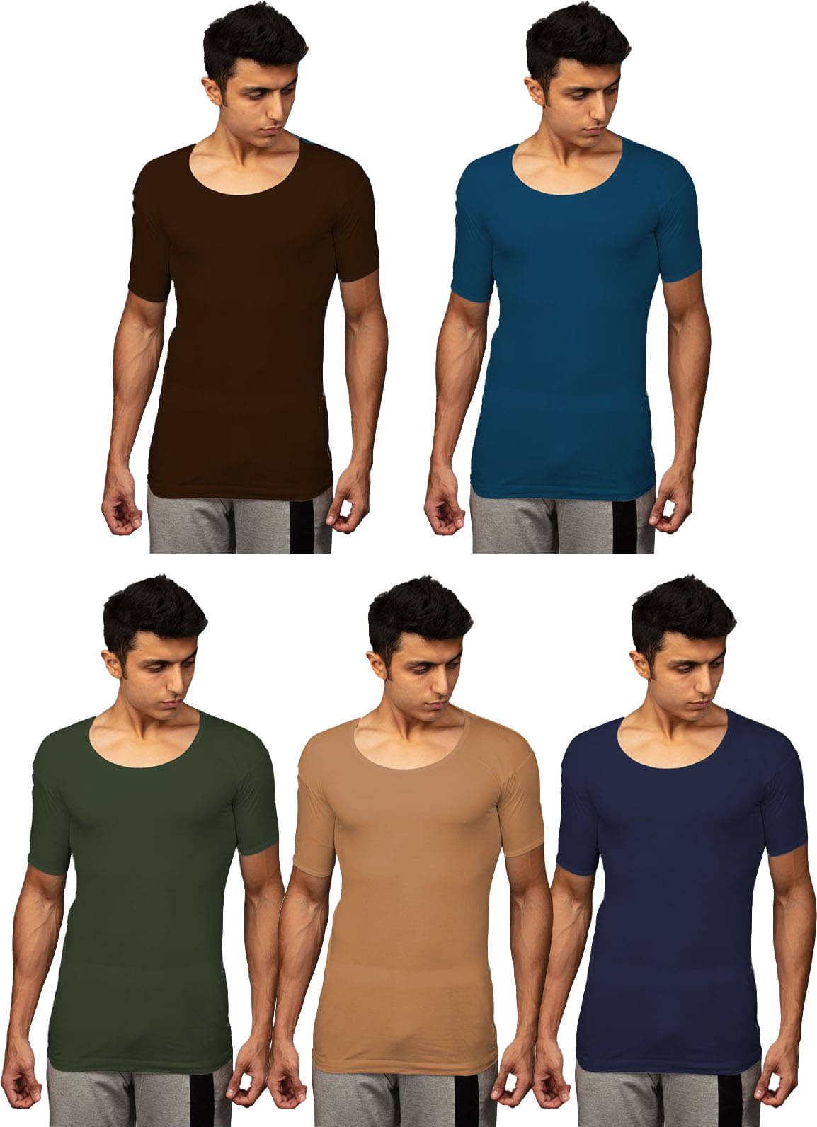 dixcy josh Pack of 5 Cotton Basic Vest For Men ( Multicolor ) dixcy josh Pack of 5 Cotton Basic Vest For Men ( Multicolor )