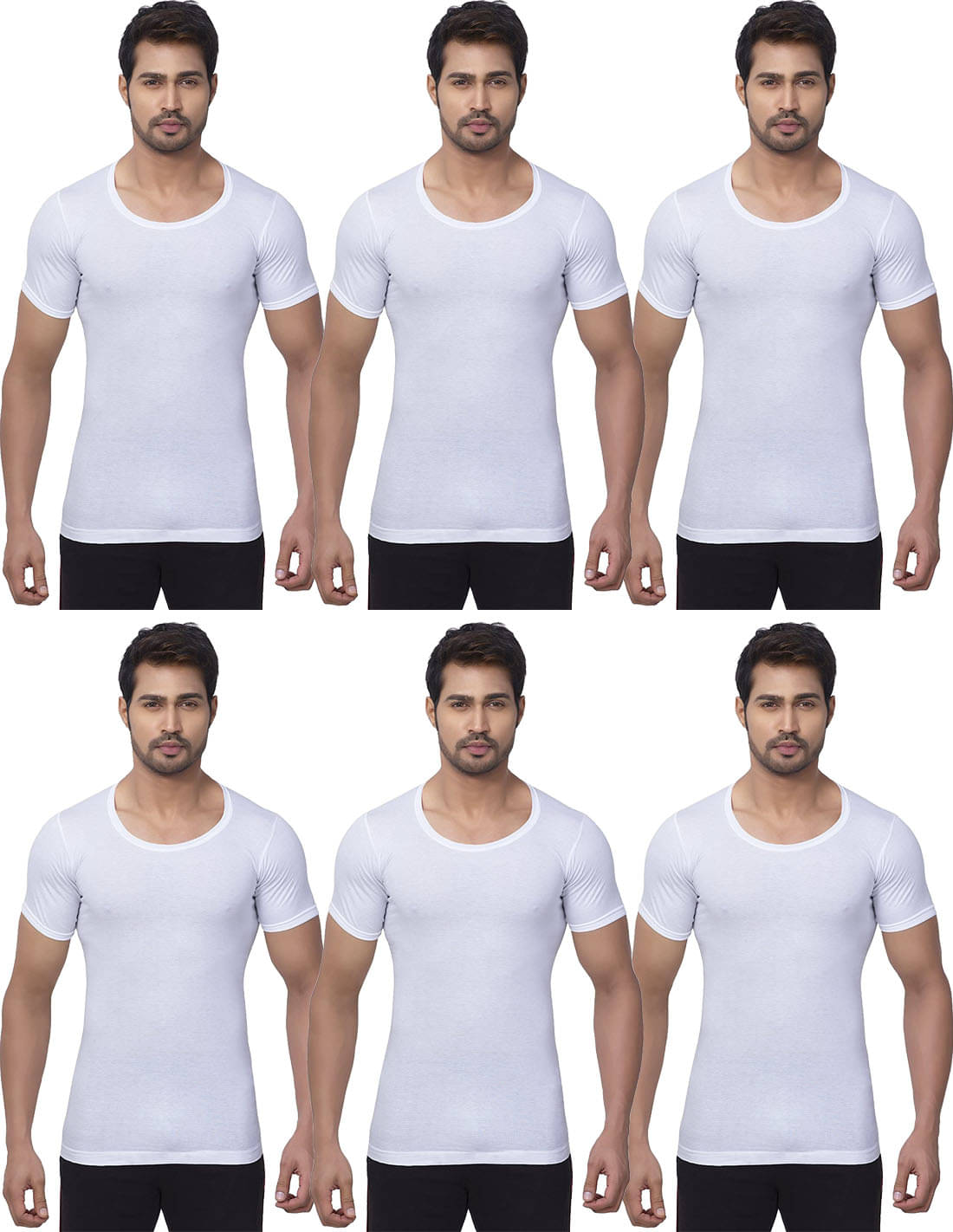 dixcy josh Pack of 6 Cotton Basic Vest For Men ( White ) dixcy josh Pack of 6 Cotton Basic Vest For Men ( White )