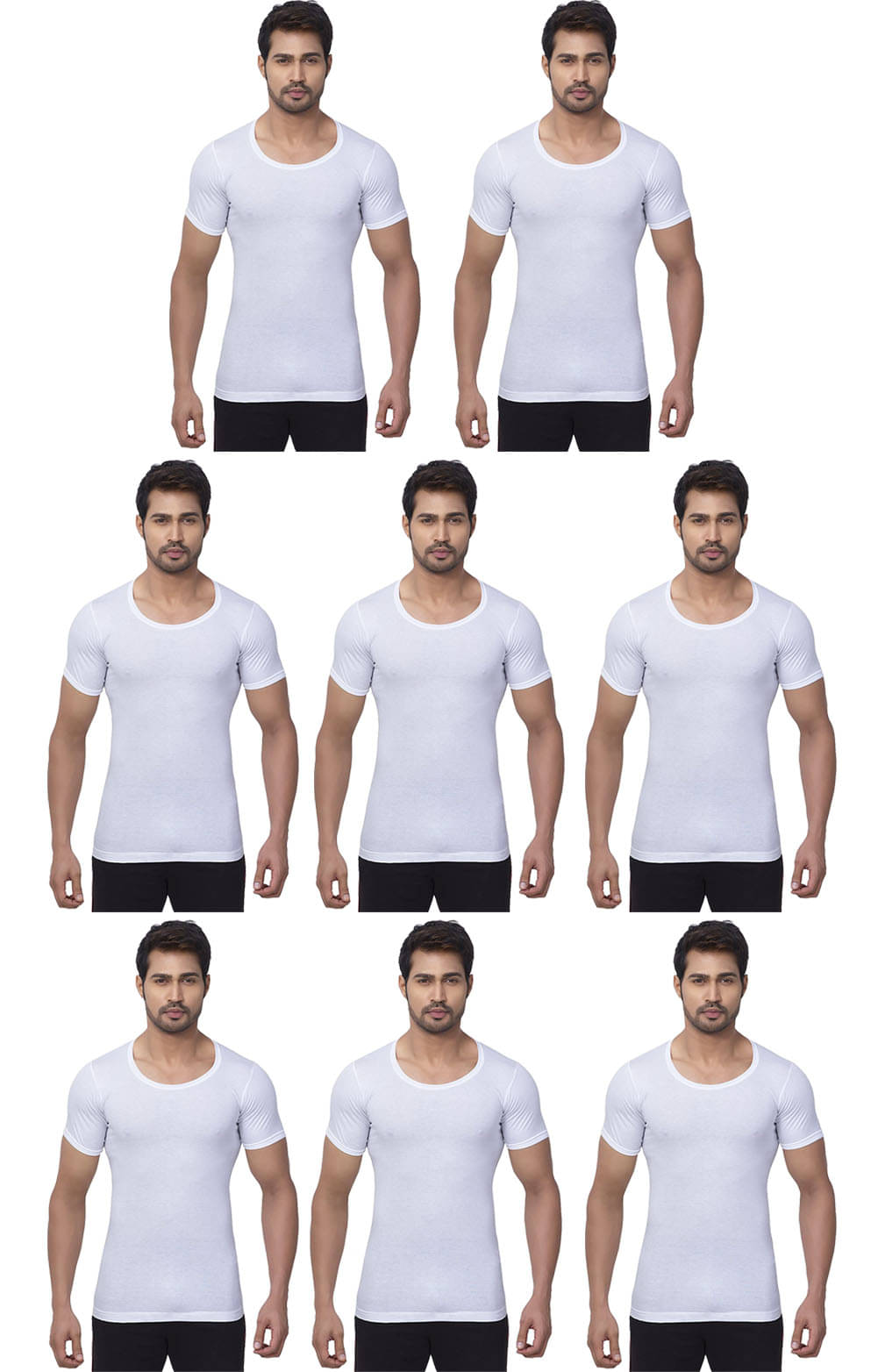     			dixcy josh Pack of 8 Cotton Basic Vest For Men ( White )