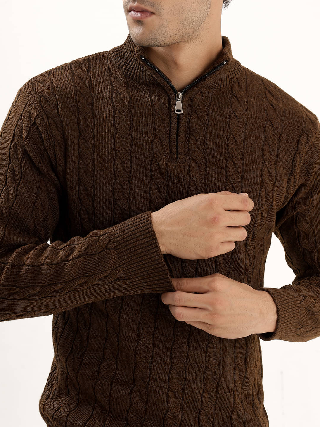     			kveto style redefined Acrylic Polo Collar Men's Full Sleeves Pullover Sweater - Brown ( Pack of 1 )