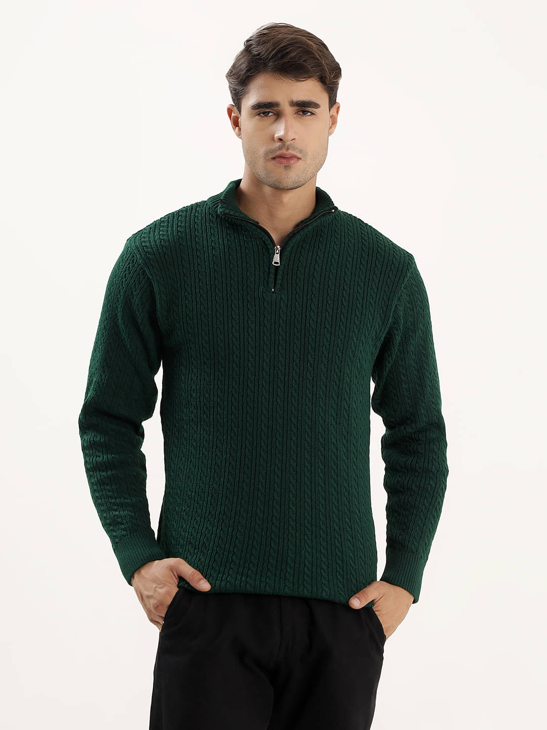 kveto style redefined Acrylic Polo Collar Men's Full Sleeves Pullover Sweater - Green ( Pack of 1 ) kveto style redefined Acrylic Polo Collar Men's Full Sleeves Pullover Sweater - Green ( Pack of 1 )