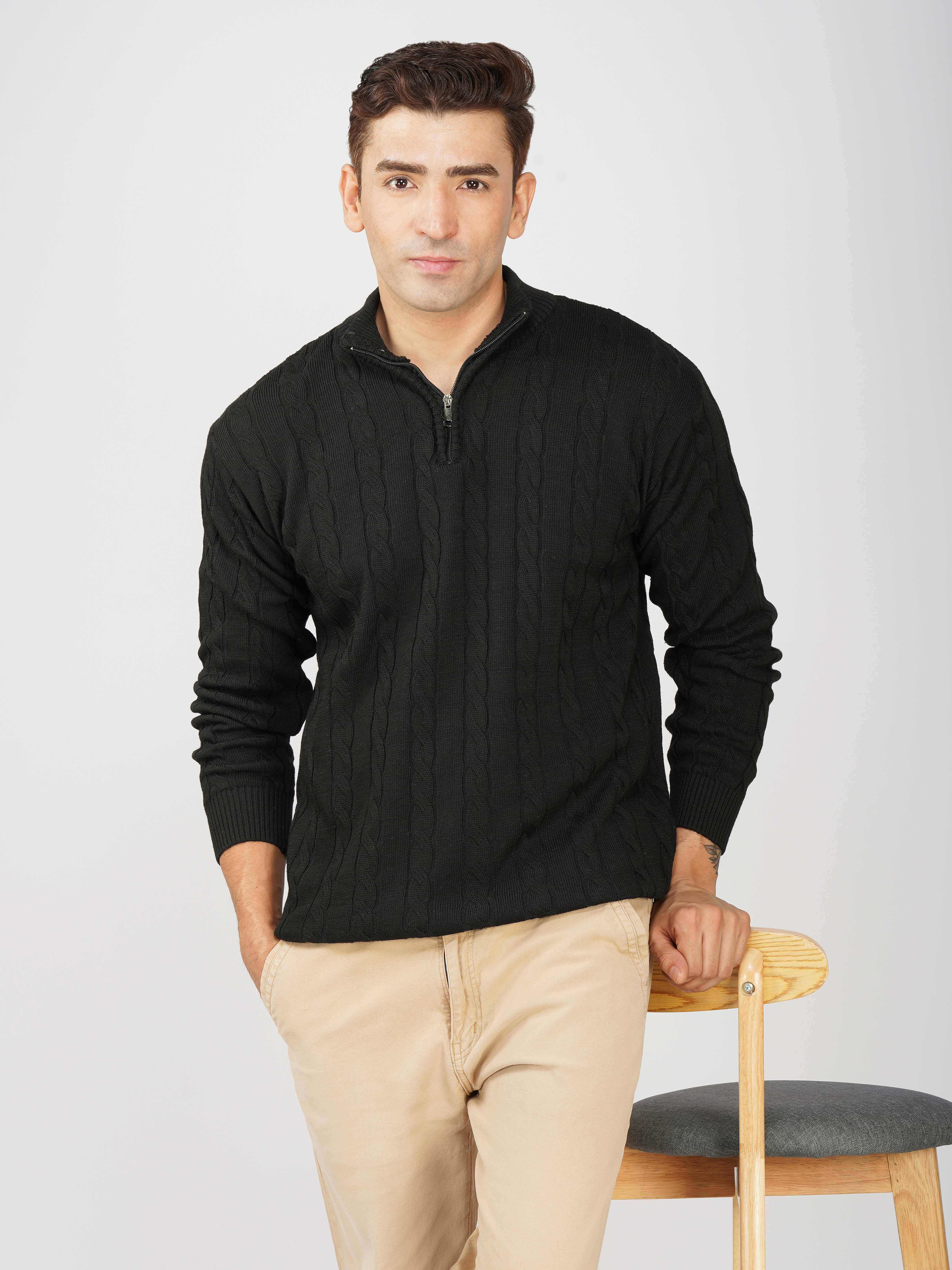 kveto style redefined Acrylic Polo Collar Men's Full Sleeves Pullover Sweater - Black ( Pack of 1 ) kveto style redefined Acrylic Polo Collar Men's Full Sleeves Pullover Sweater - Black ( Pack of 1 )