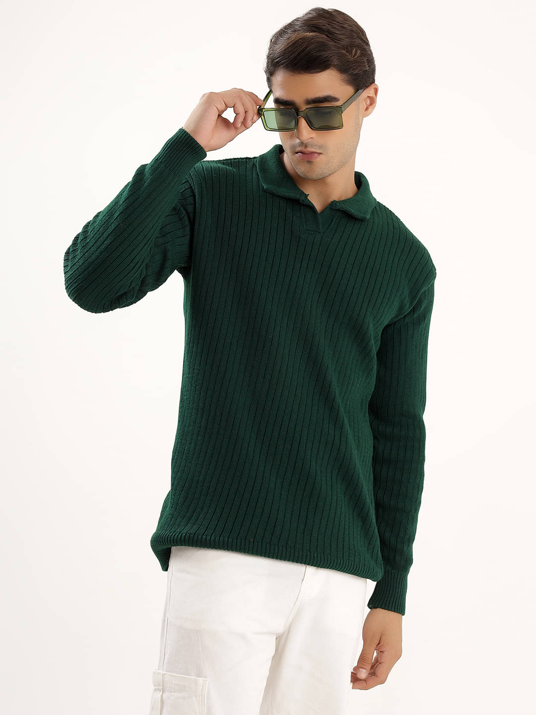 kveto style redefined Acrylic Polo Collar Men's Full Sleeves Pullover Sweater - Green ( Pack of 1 ) kveto style redefined Acrylic Polo Collar Men's Full Sleeves Pullover Sweater - Green ( Pack of 1 )