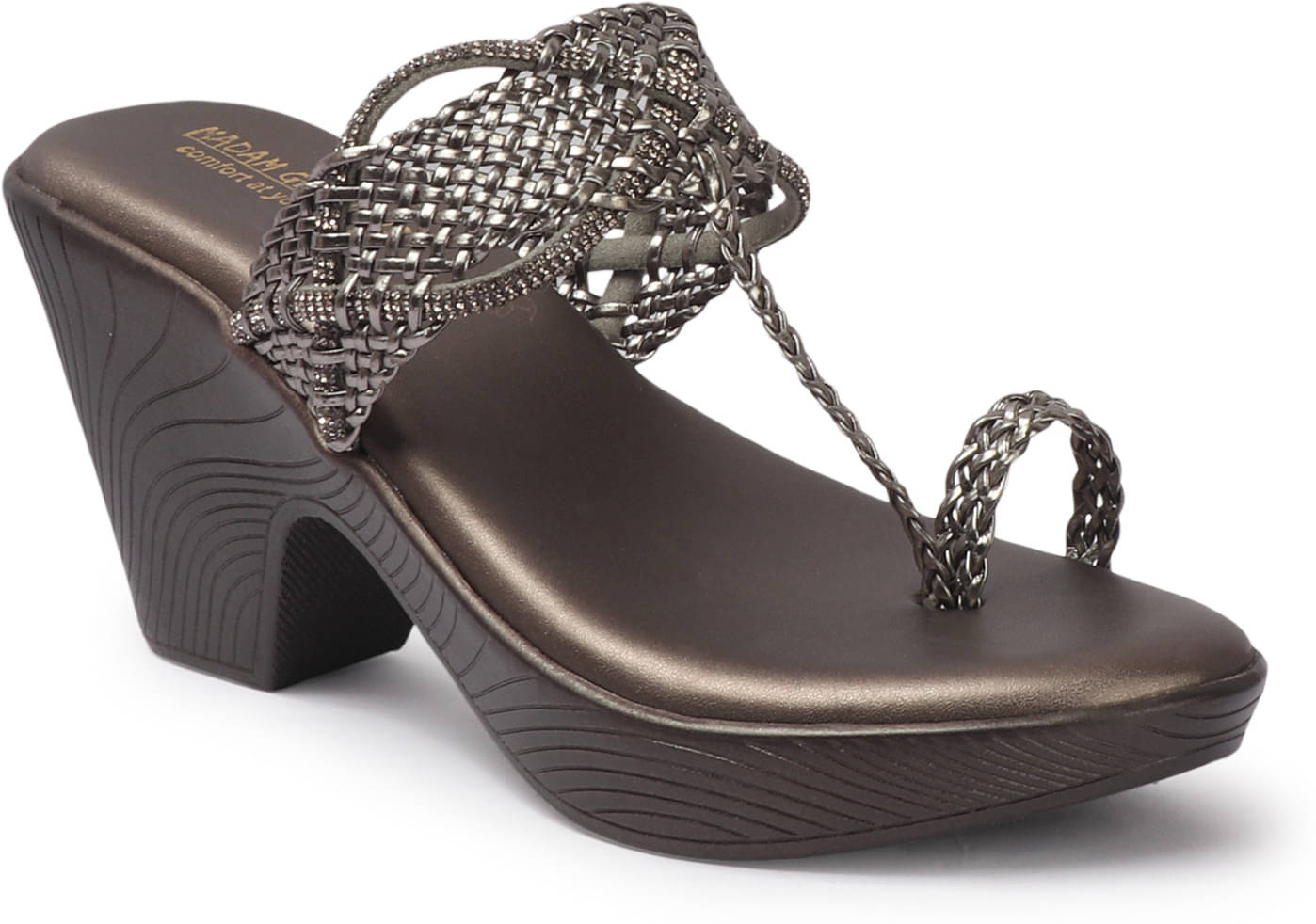     			madam glorious Gray Women's Peep Toes Heels
