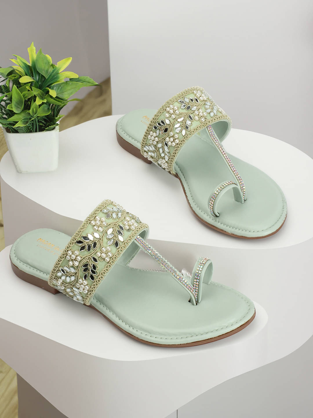     			madam glorious Green Women's Flats