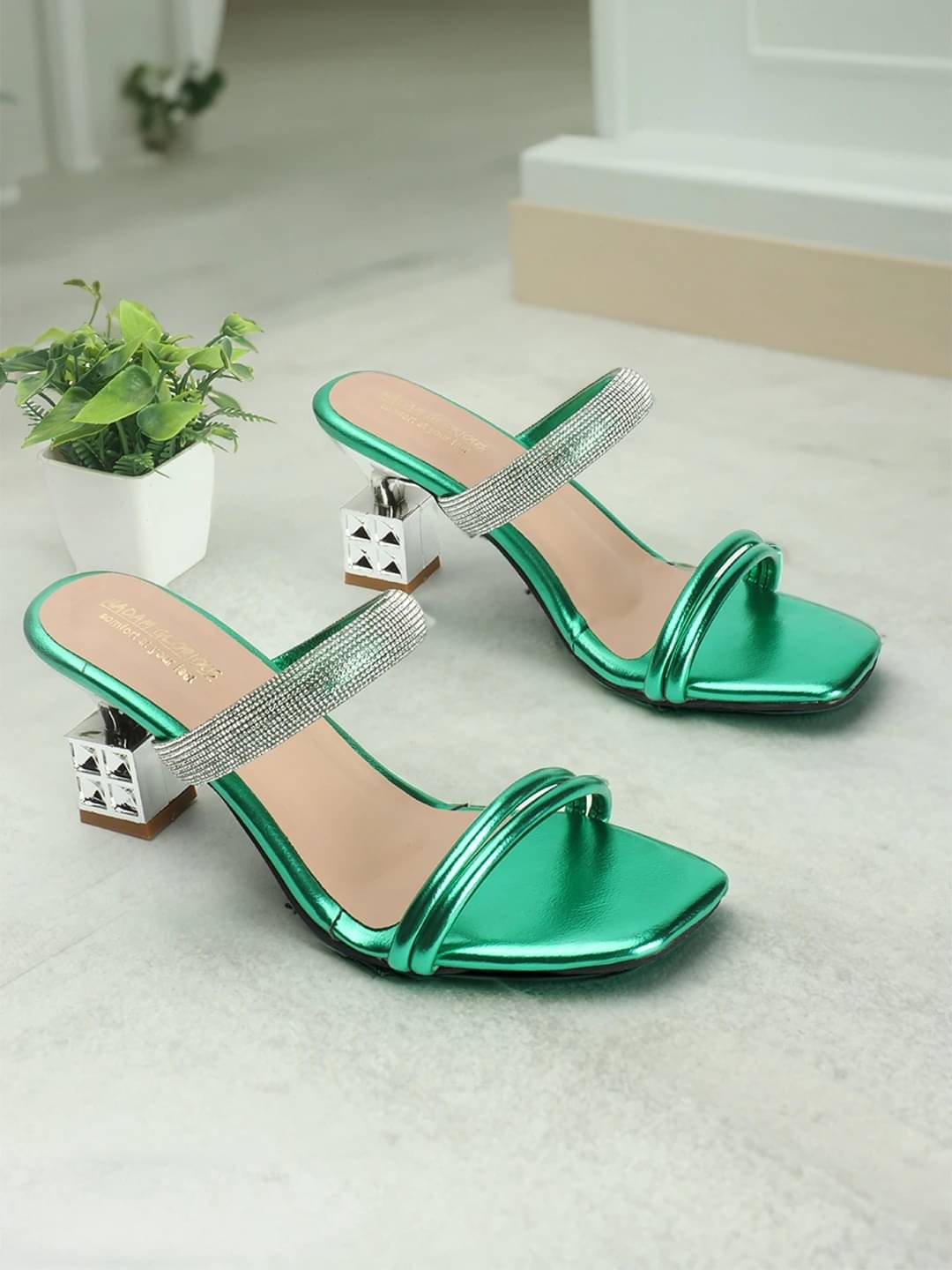 madam glorious Green Women's Peep Toes Heels     			madam glorious Green Women's Peep Toes Heels