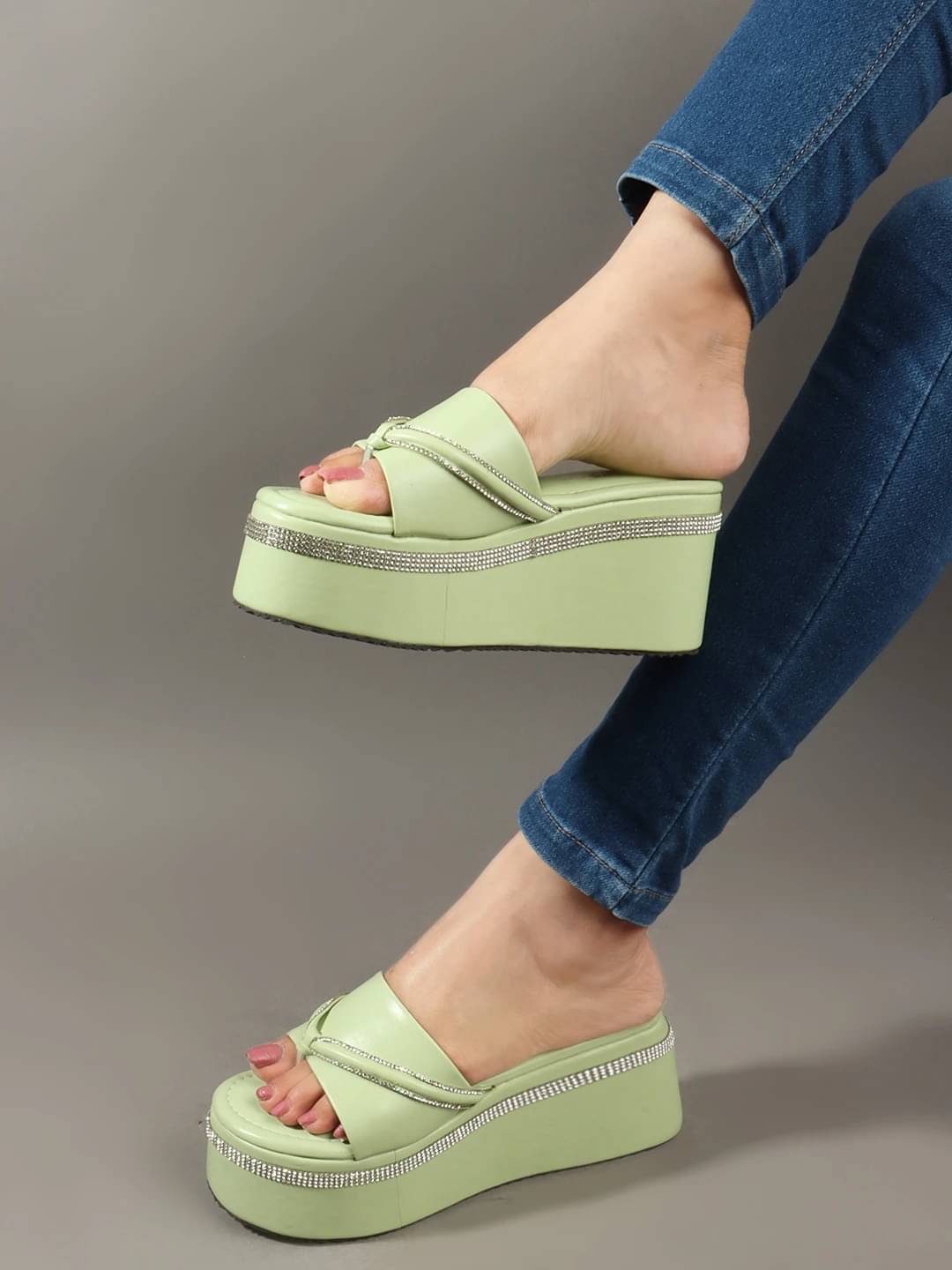 madam glorious Green Women's Peep Toes Heels     			madam glorious Green Women's Peep Toes Heels