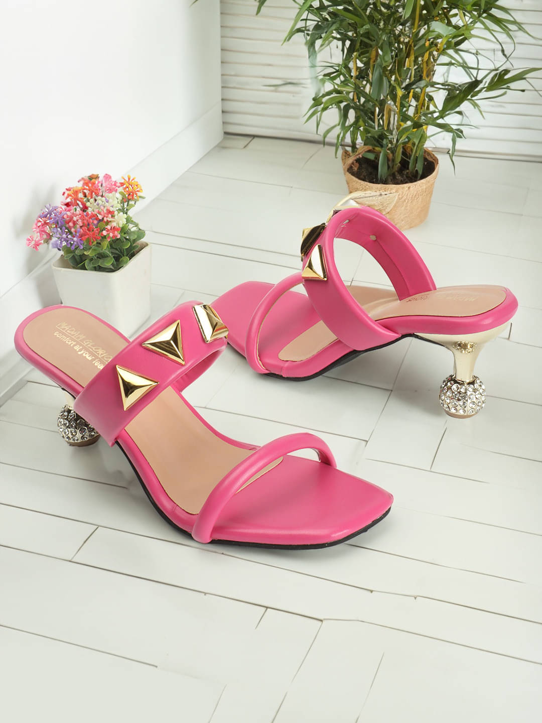     			madam glorious Pink Women's Peep Toes Heels