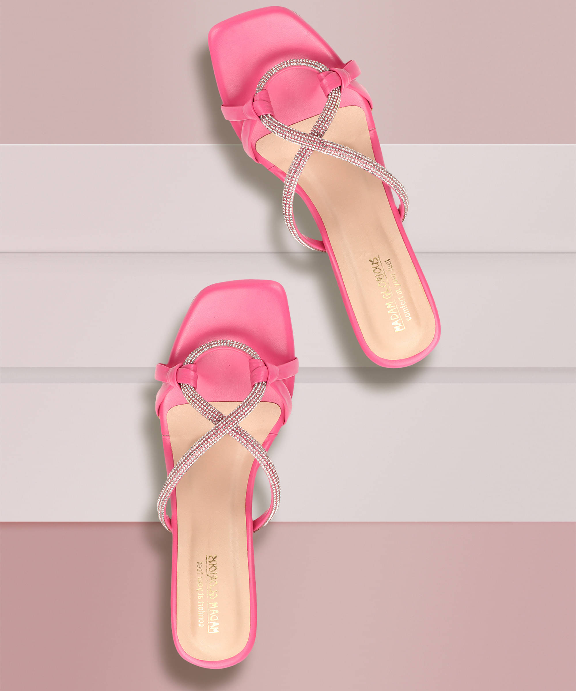 madam glorious Pink Women's Peep Toes Heels     			madam glorious Pink Women's Peep Toes Heels