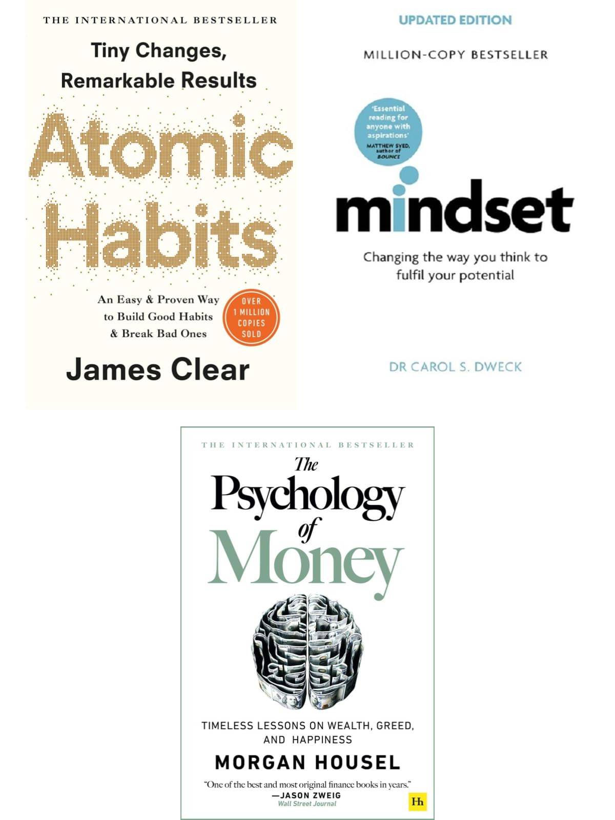 Atomic Habits - Good Bad Habits New York Book + Mindset + The Power Of Your Subconscious Mind (English, Paperback, Clear James, DR CAROL S. DWECK, Dr. Murphy Joseph)     			Atomic Habits - Good Bad Habits New York Book + Mindset + The Power Of Your Subconscious Mind (English, Paperback, Clear James, DR CAROL S. DWECK, Dr. Murphy Joseph)