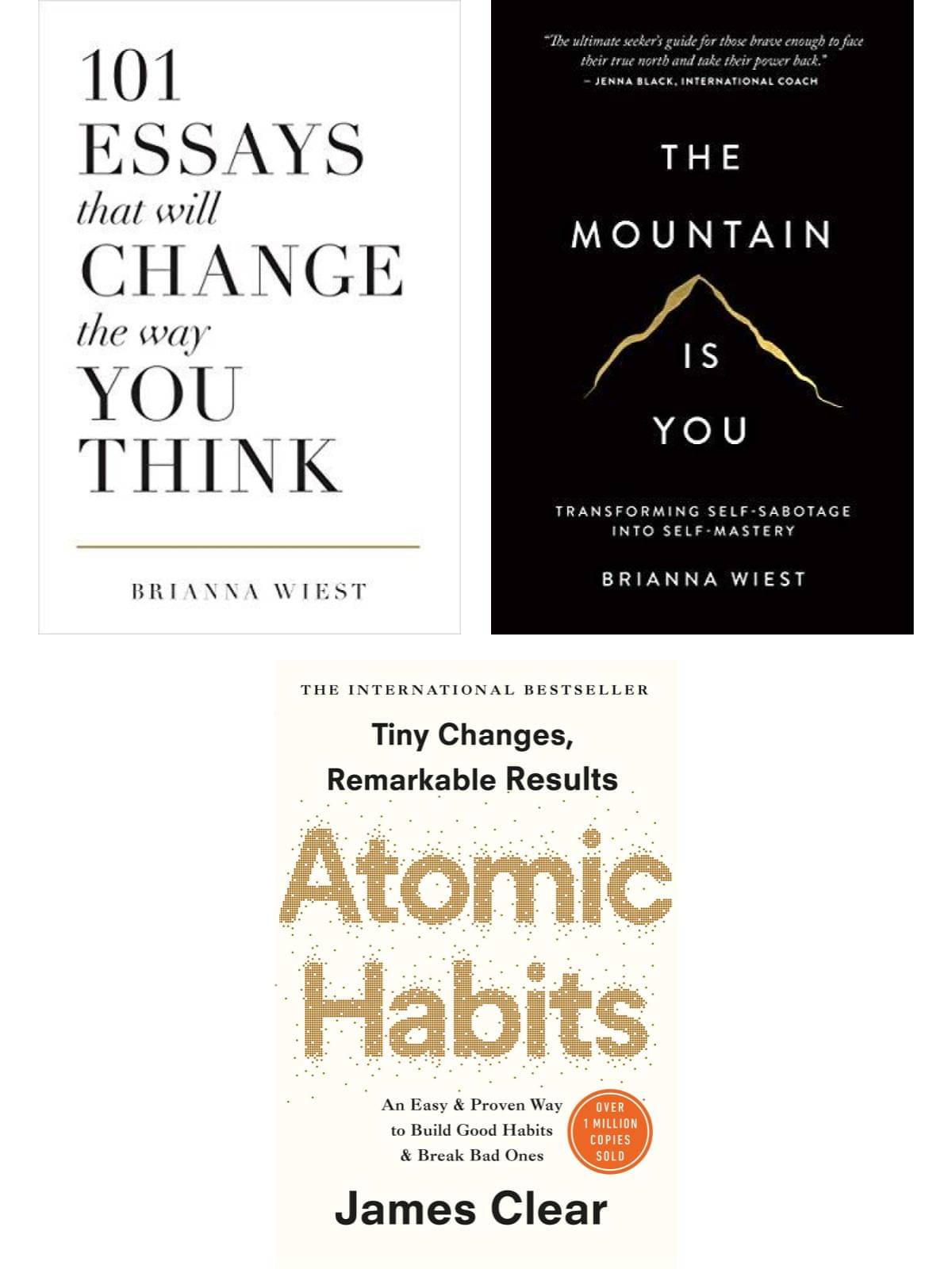     			Best Self Help Book Combo 101 Essays That Will Change Atomic Habitt The Mountain Is You  (Paperback, Brianna Wiest, Clear James)