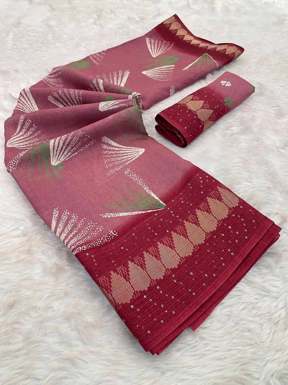     			Bhuwal Fashion Art Silk Printed Ilkal Saree With Unstitched Blouse Piece ( Red )