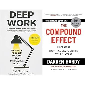     			Deep Work: Rules for Focused Success in a Distracted World + The Compound Effect (Set of 2 books)