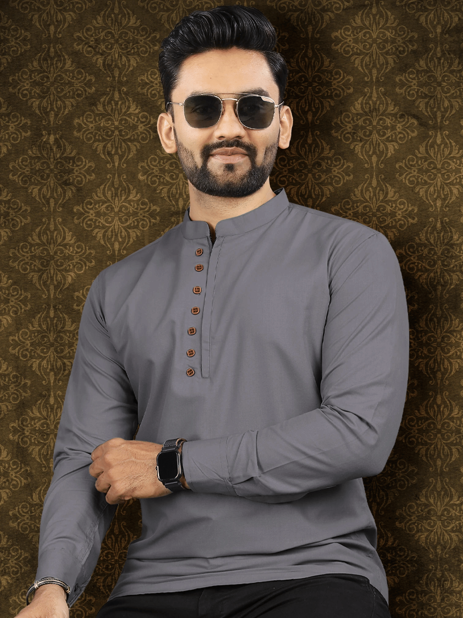 Ethnic Trendz Grey Cotton Blend Men's Regular Kurta ( Pack of 1 ) Ethnic Trendz Grey Cotton Blend Men's Regular Kurta ( Pack of 1 )