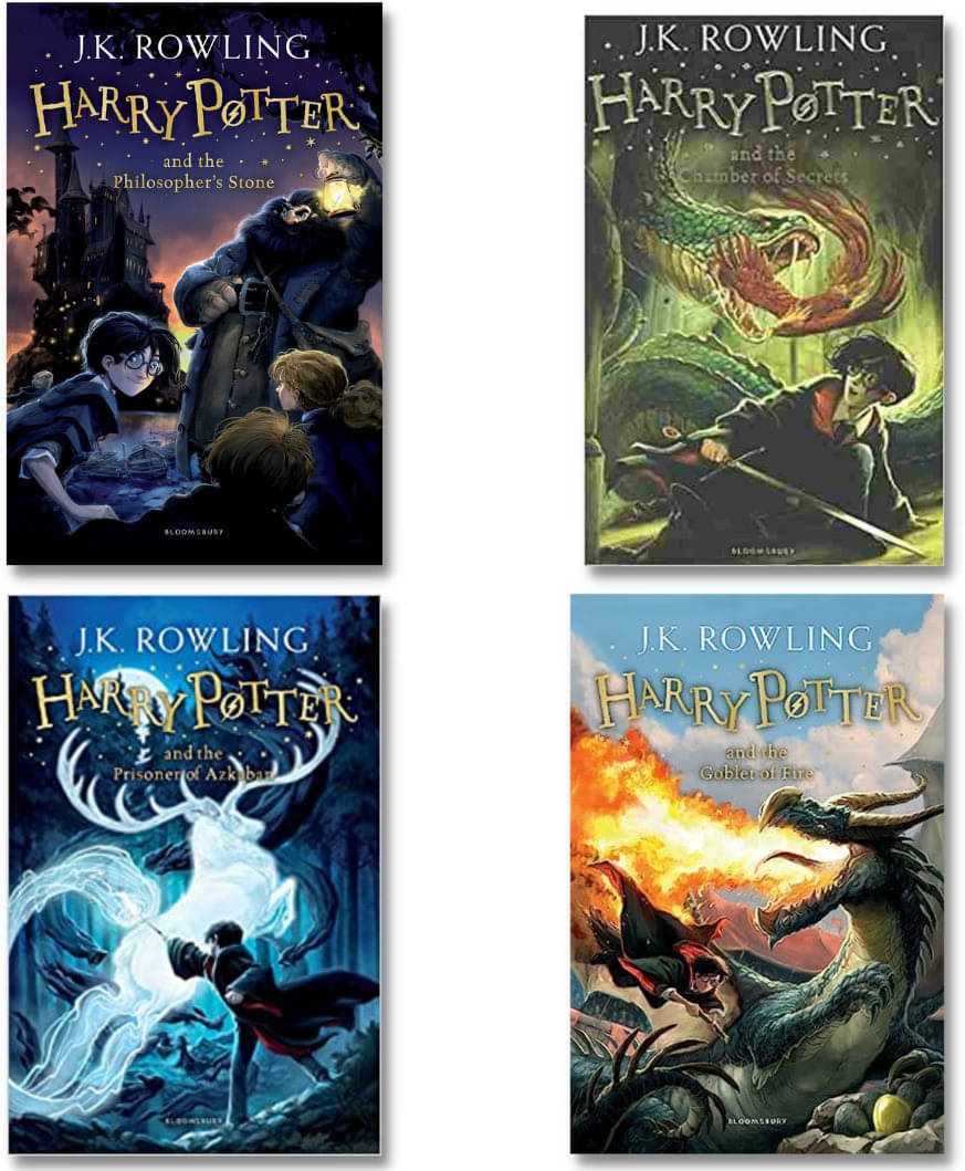 Harry Potter Books (Set Of 4 Books) 2020 Paperback (English) J.K. Rowling\n(Harry Potter And The Philosopher's Stone + Harry Potter And The Chamber Of Secrets+ Harry Potter And The Prisoner Of Azkaban\n+HARRY POTTER AND GOBLET OF FIRE BOOK) Harry Potter Books (Set Of 4 Books) 2020 Paperback (English) J.K. Rowling\n(Harry Potter And The Philosopher's Stone + Harry Potter And The Chamber Of Secrets+ Harry Potter And The Prisoner Of Azkaban\n+HARRY POTTER AND GOBLET OF FIRE BOOK)
