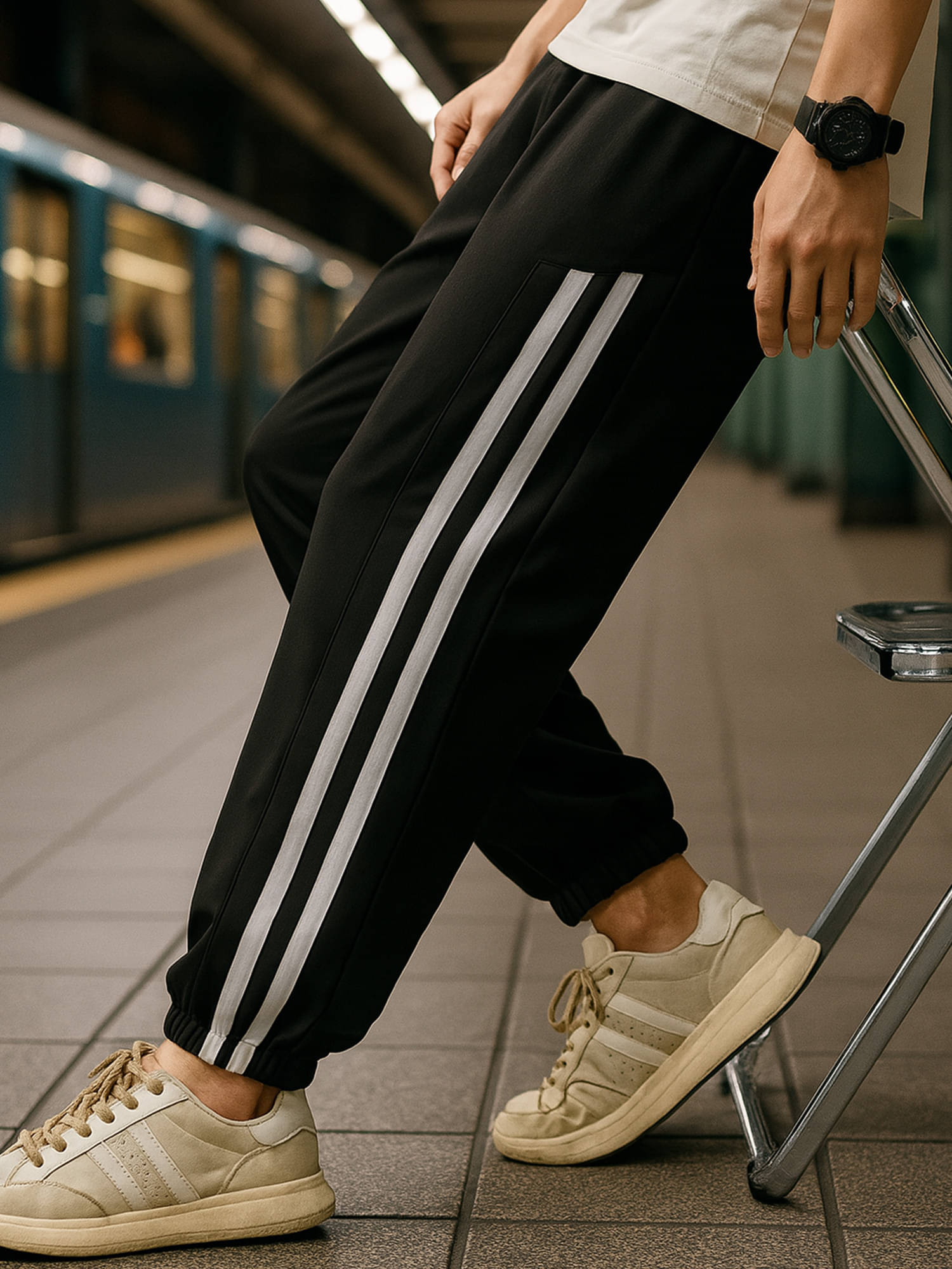     			JUMP CUTS Black Cotton Blend Men's Trackpants ( Pack of 1 )