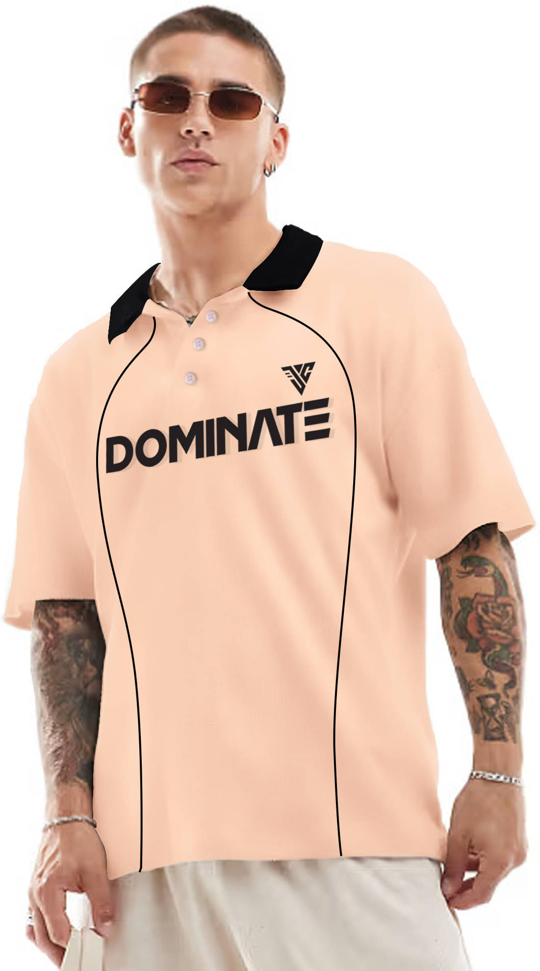     			JUMP CUTS Men Cotton Blend Regular Fit Printed Polo T Shirt ( Multicolor )