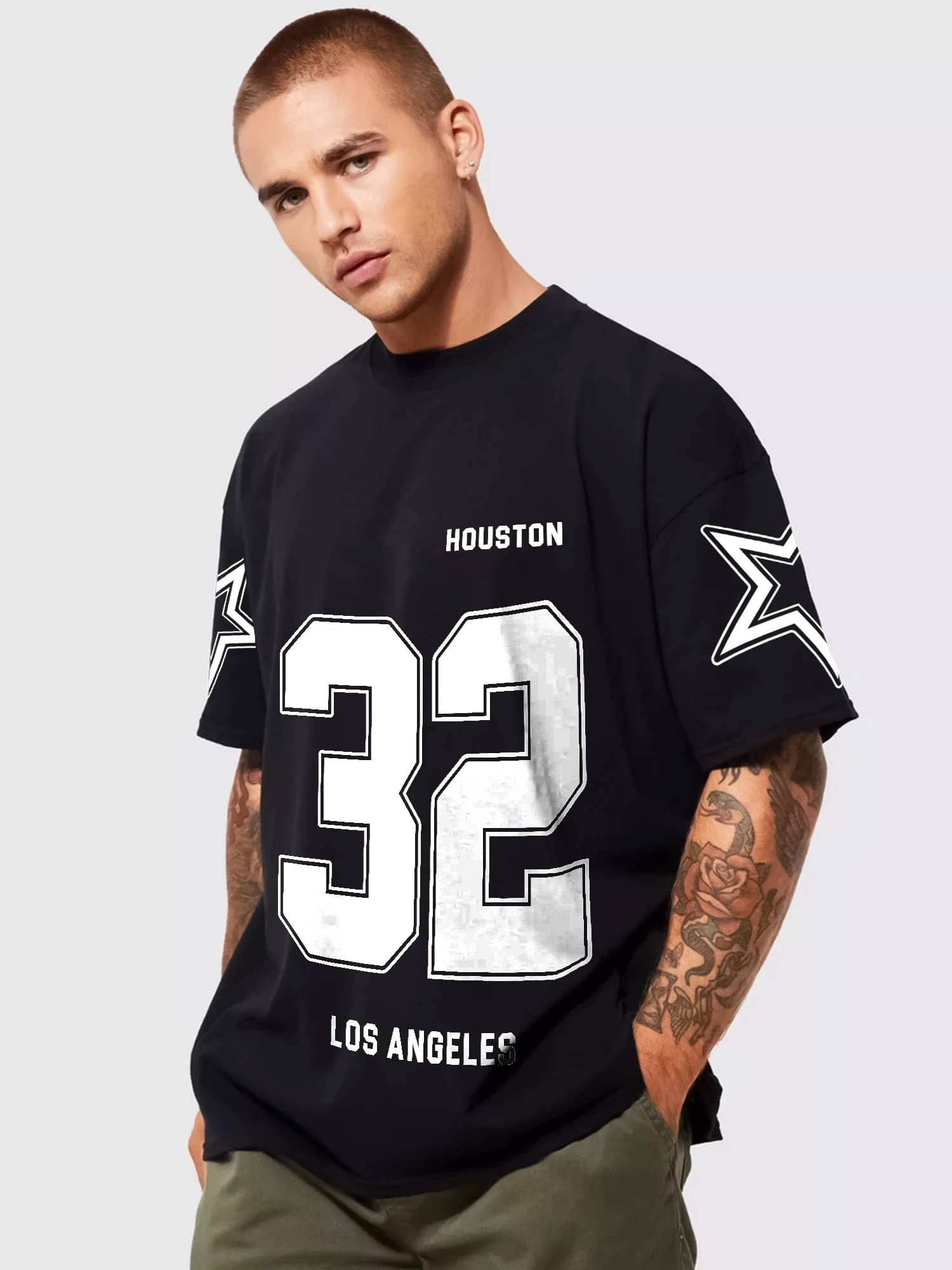 JUMP CUTS Men Cotton Blend Oversized Fit Printed T-Shirt ( Multicolor ) JUMP CUTS Men Cotton Blend Oversized Fit Printed T-Shirt ( Multicolor )