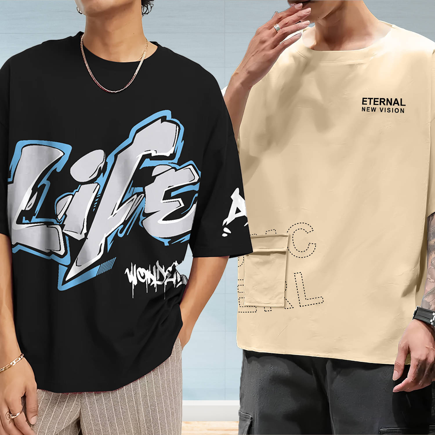 JUMP CUTS Men Cotton Blend Regular Fit Printed T-Shirt ( Multicolor )     			JUMP CUTS Men Cotton Blend Regular Fit Printed T-Shirt ( Multicolor )