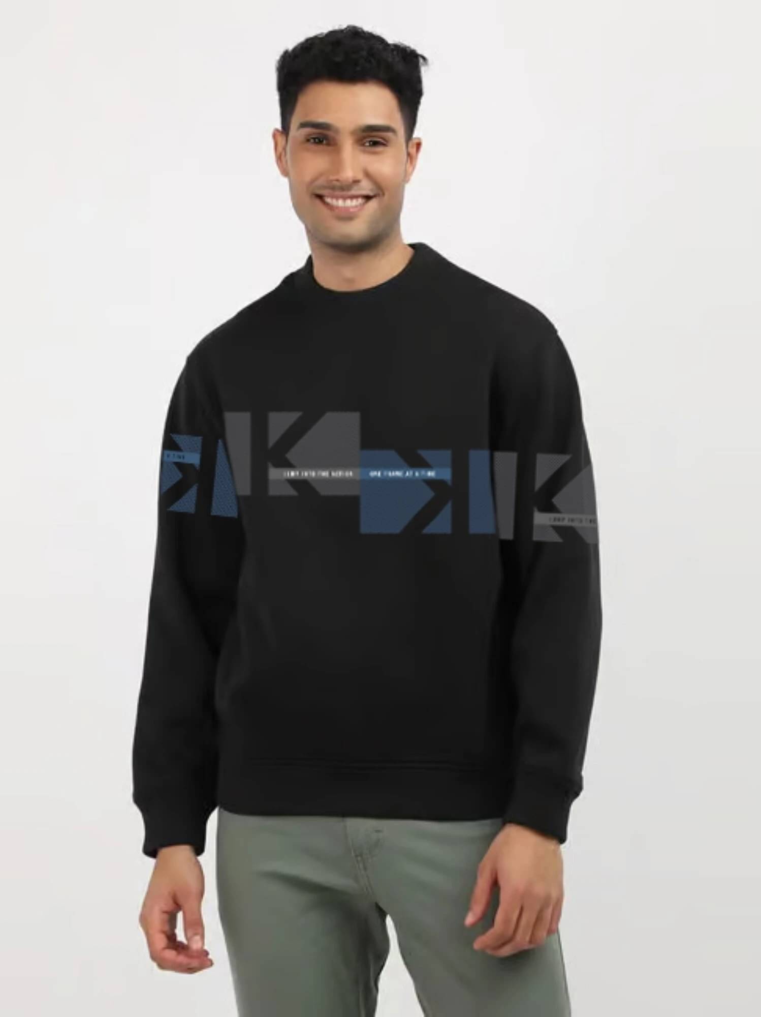 JUMP CUTS Men Cotton Blend Oversized Fit Printed T-Shirt ( Black ) JUMP CUTS Men Cotton Blend Oversized Fit Printed T-Shirt ( Black )