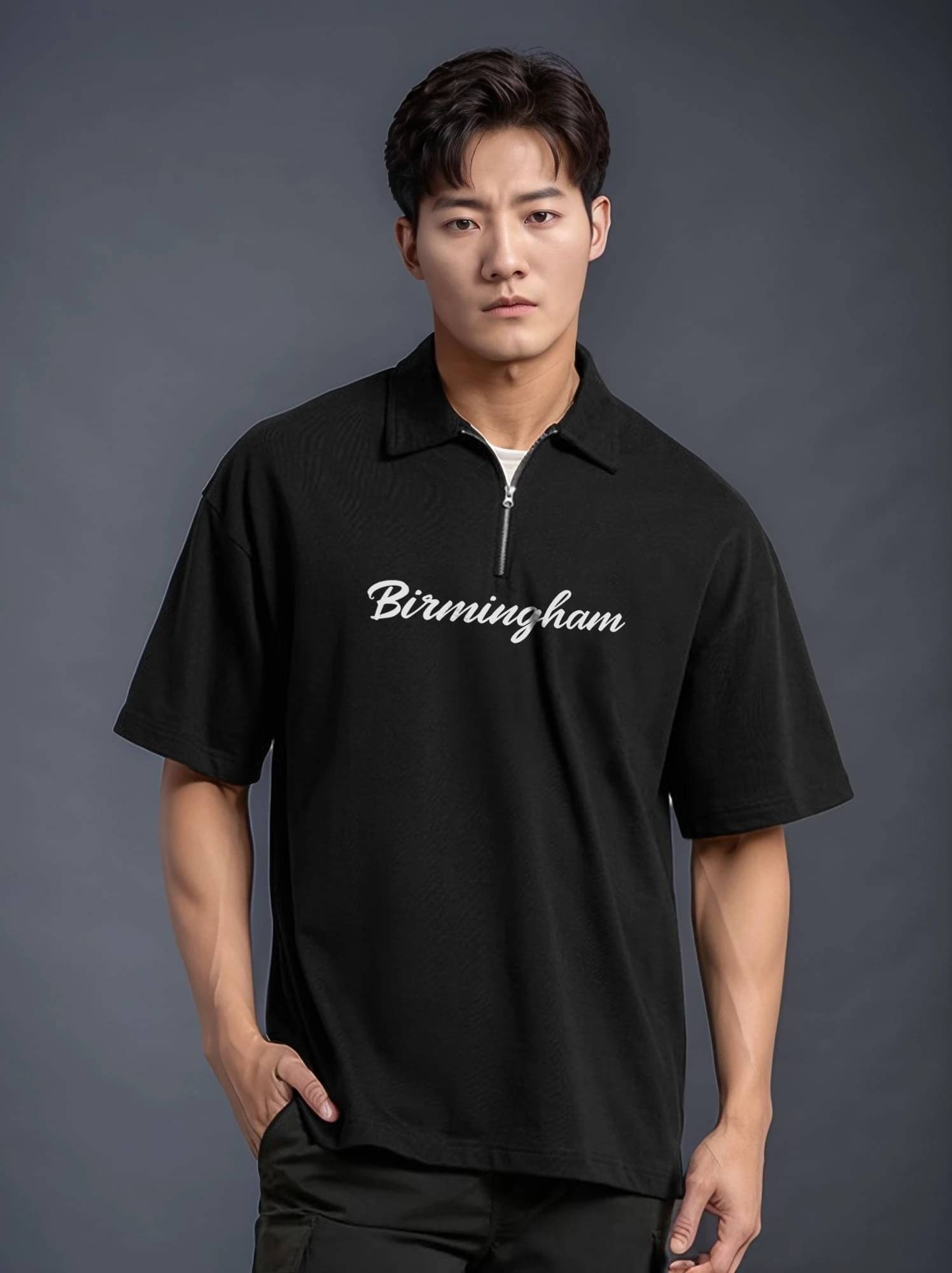 JUMP CUTS Men Cotton Blend Oversized Fit Printed Polo T Shirt ( Multicolor ) JUMP CUTS Men Cotton Blend Oversized Fit Printed Polo T Shirt ( Multicolor )