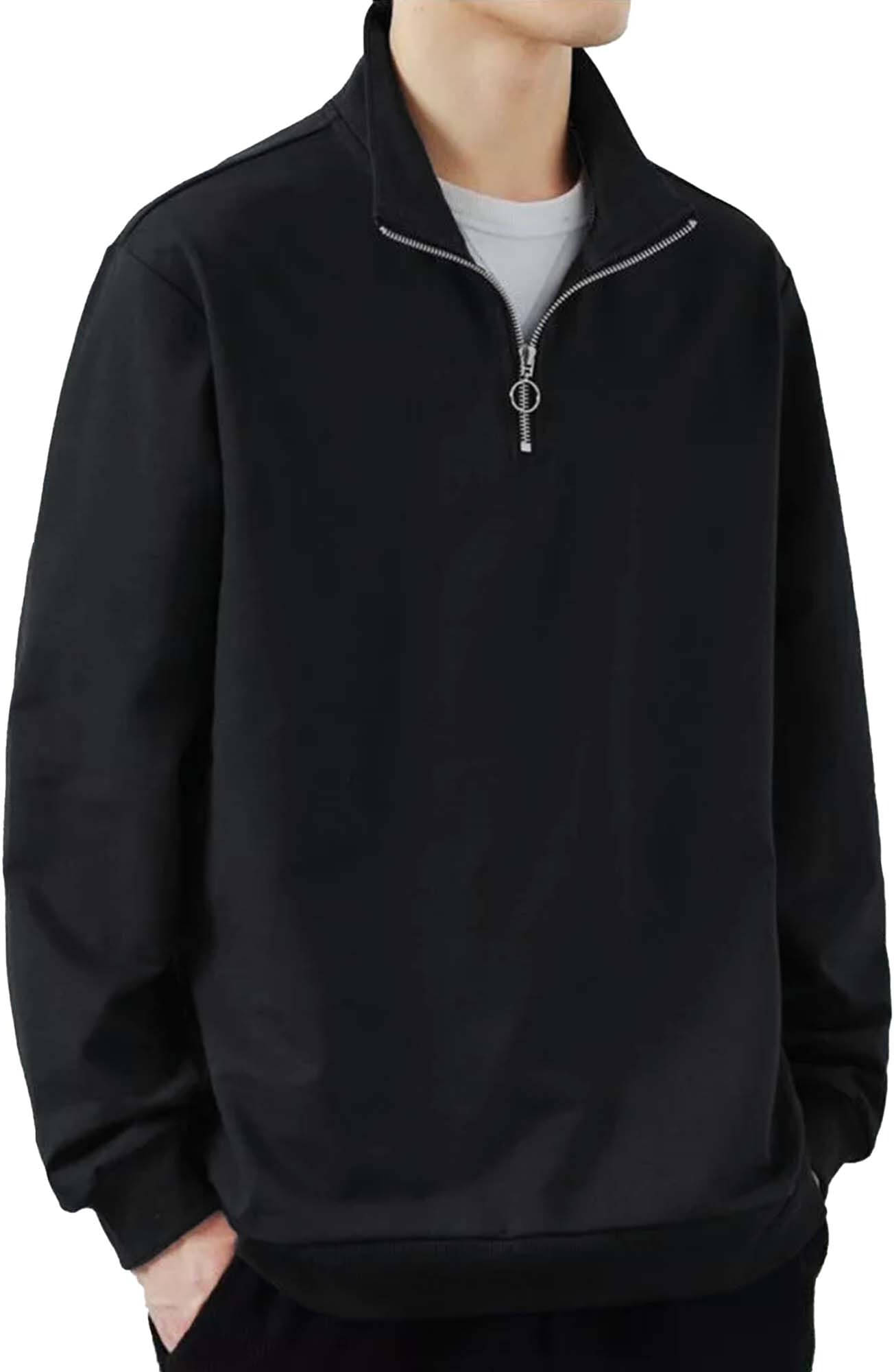     			JUMP CUTS Men Cotton Blend Regular Fit Solid T-Shirt ( Black )