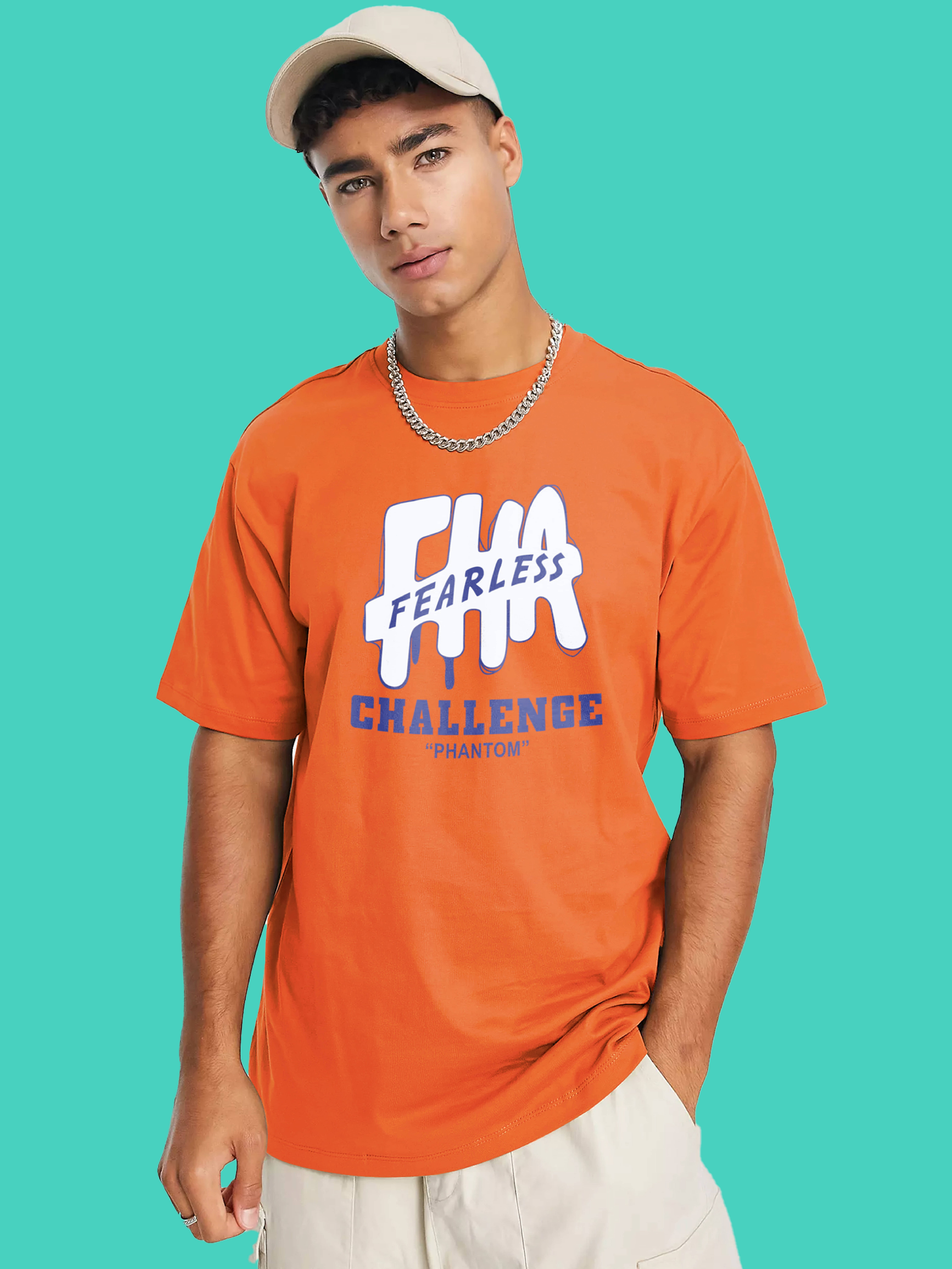 JUMP CUTS Men Cotton Blend Regular Fit Printed T-Shirt ( Orange ) JUMP CUTS Men Cotton Blend Regular Fit Printed T-Shirt ( Orange )