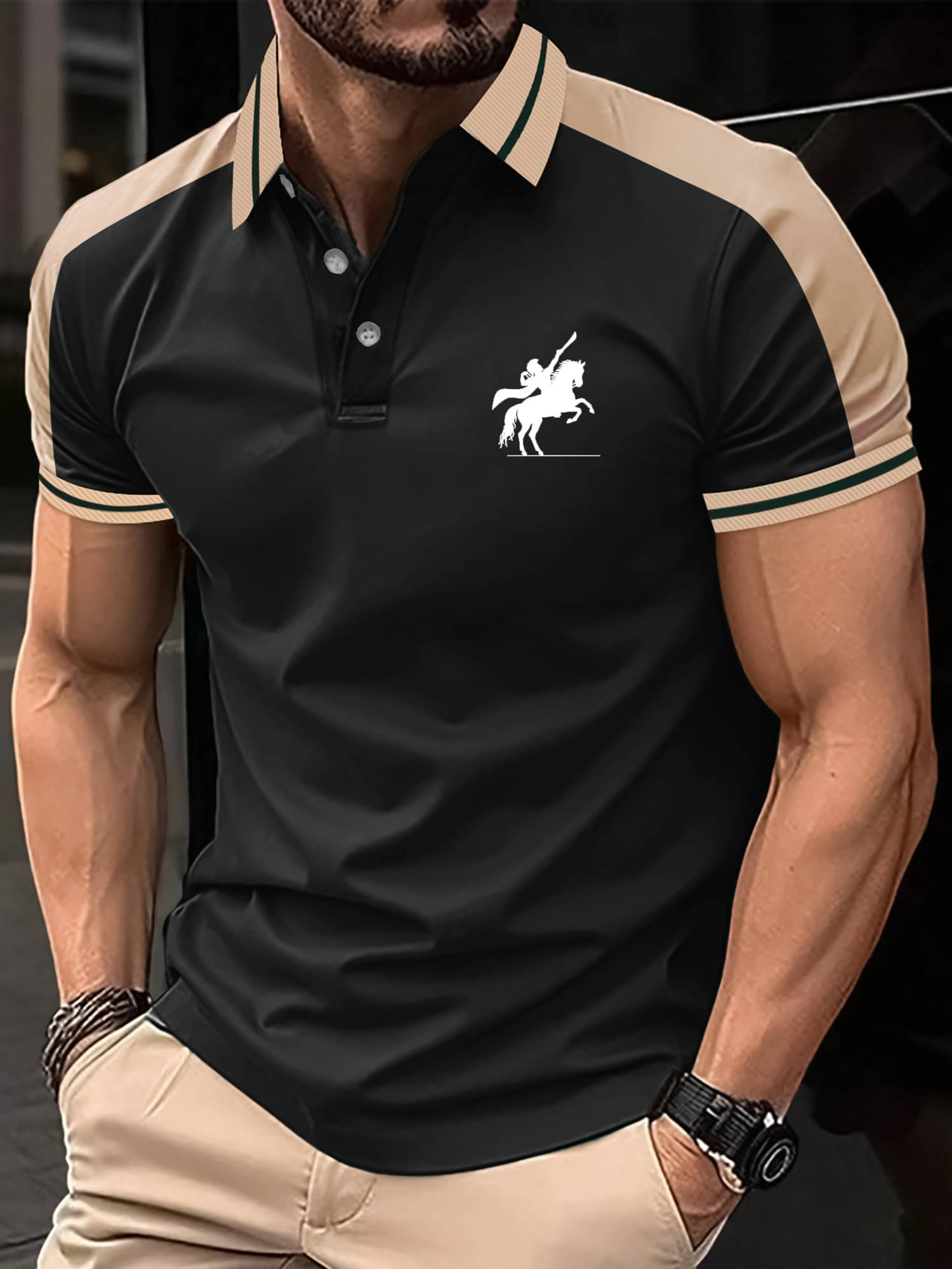 JUMP CUTS Men Cotton Blend Slim Fit Printed Polo T Shirt ( Multicolor ) JUMP CUTS Men Cotton Blend Slim Fit Printed Polo T Shirt ( Multicolor )