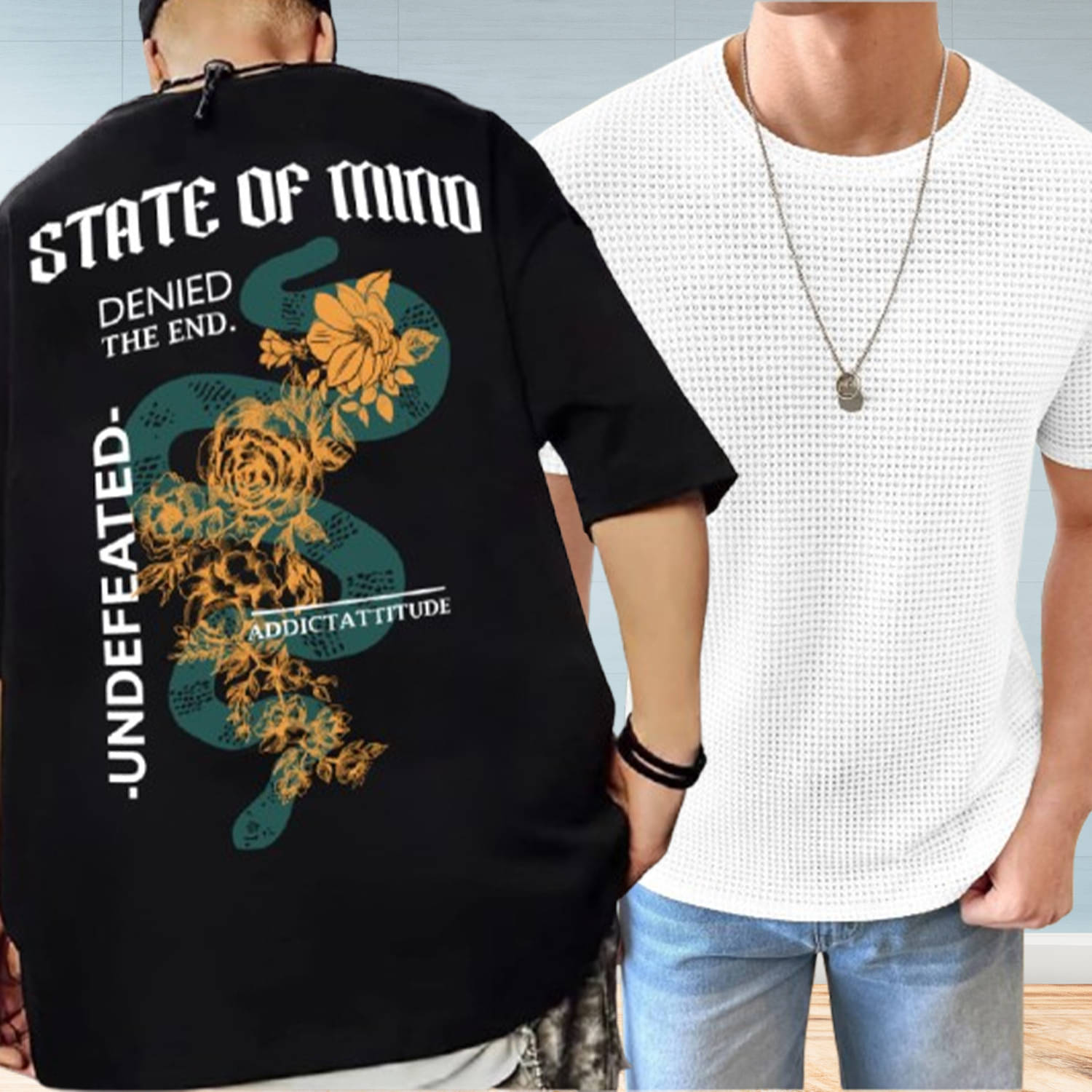     			JUMP CUTS Men Cotton Blend Regular Fit Printed T-Shirt ( Multicolor )