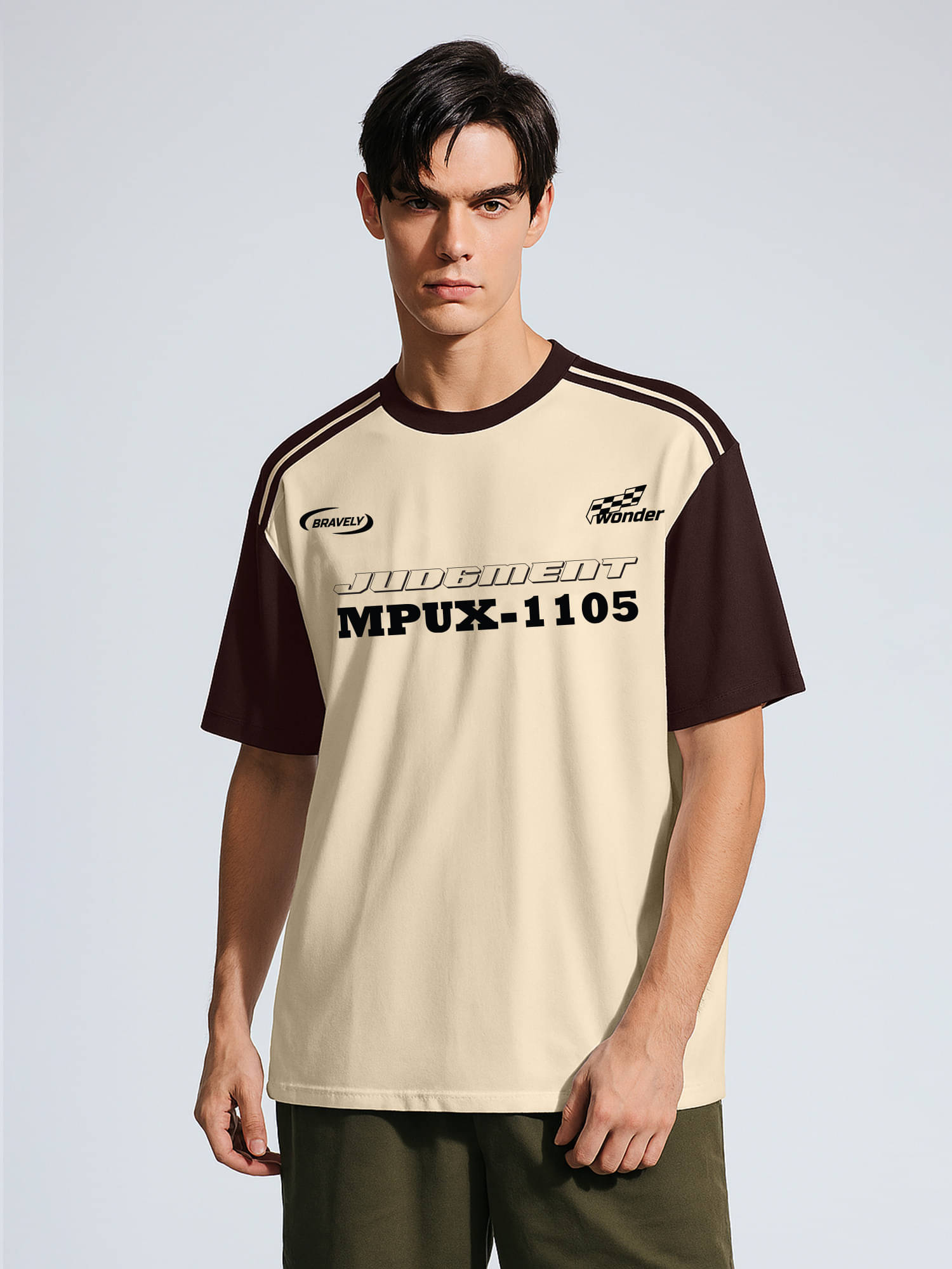     			JUMP CUTS Men Cotton Blend Regular Fit Printed T-Shirt ( Beige )