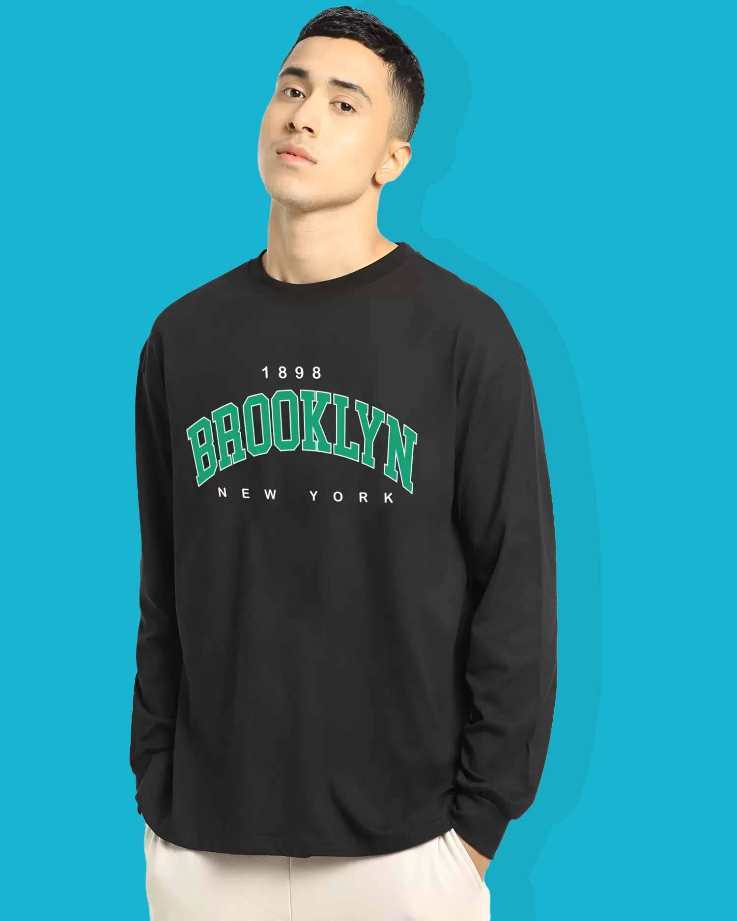     			JUMP CUTS Men Cotton Blend Regular Fit Printed T-Shirt ( Black )