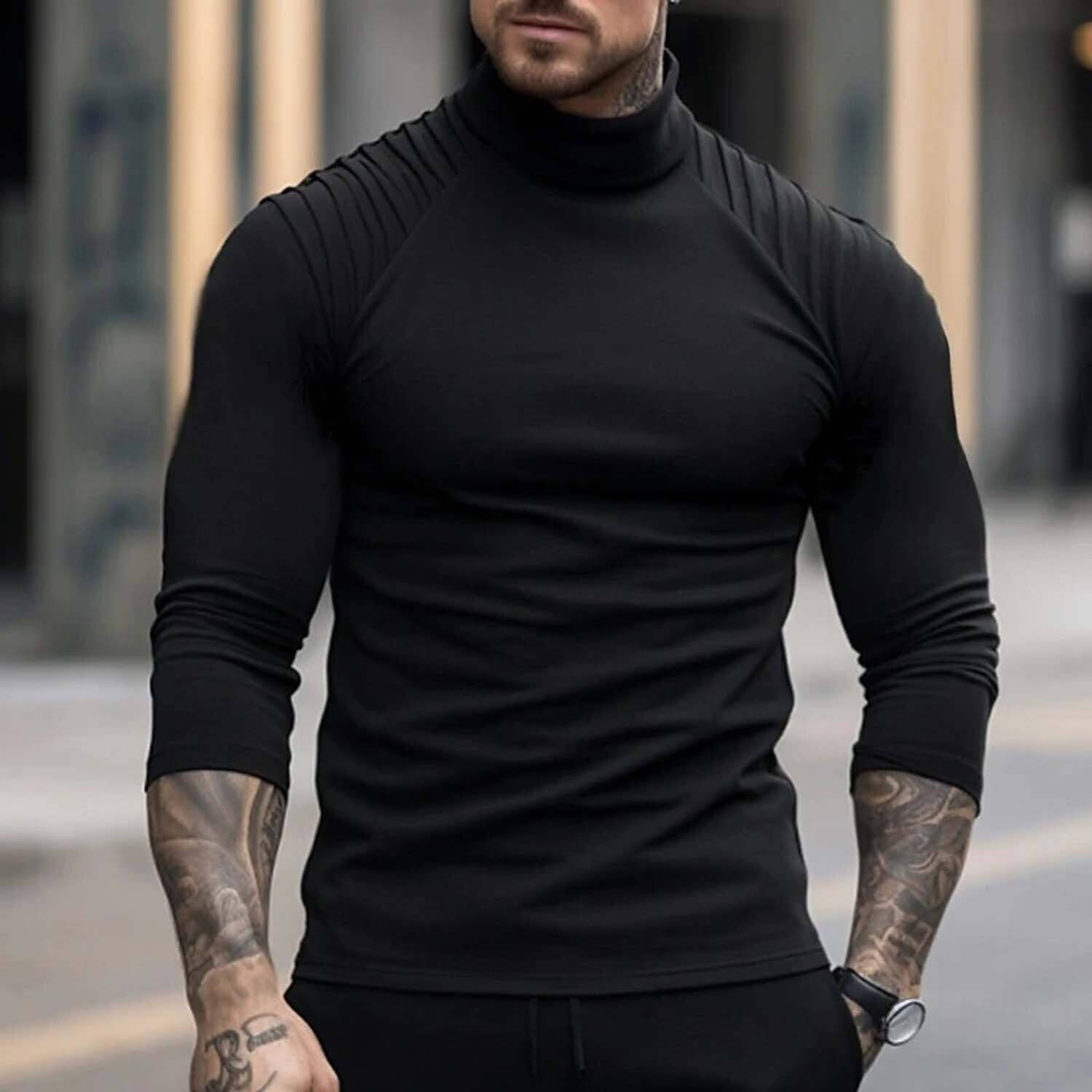    			JUMP CUTS Men Cotton Blend Slim Fit Solid T-Shirt ( Black )