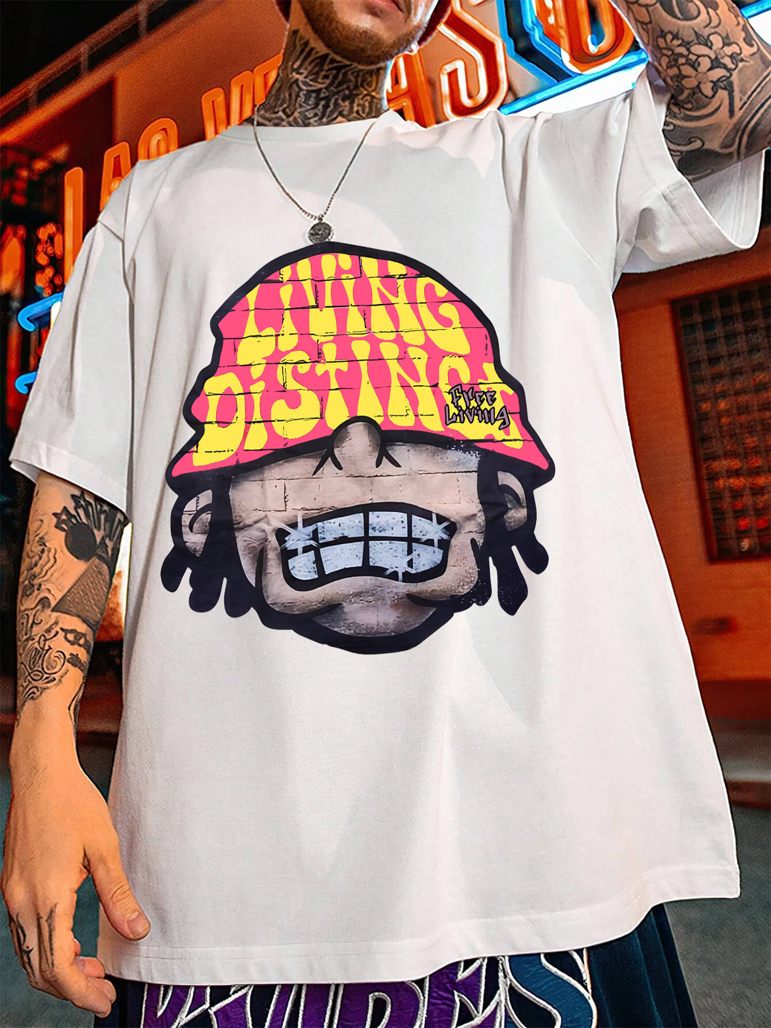     			JUMP CUTS Men Cotton Blend Regular Fit Printed T-Shirt ( White )