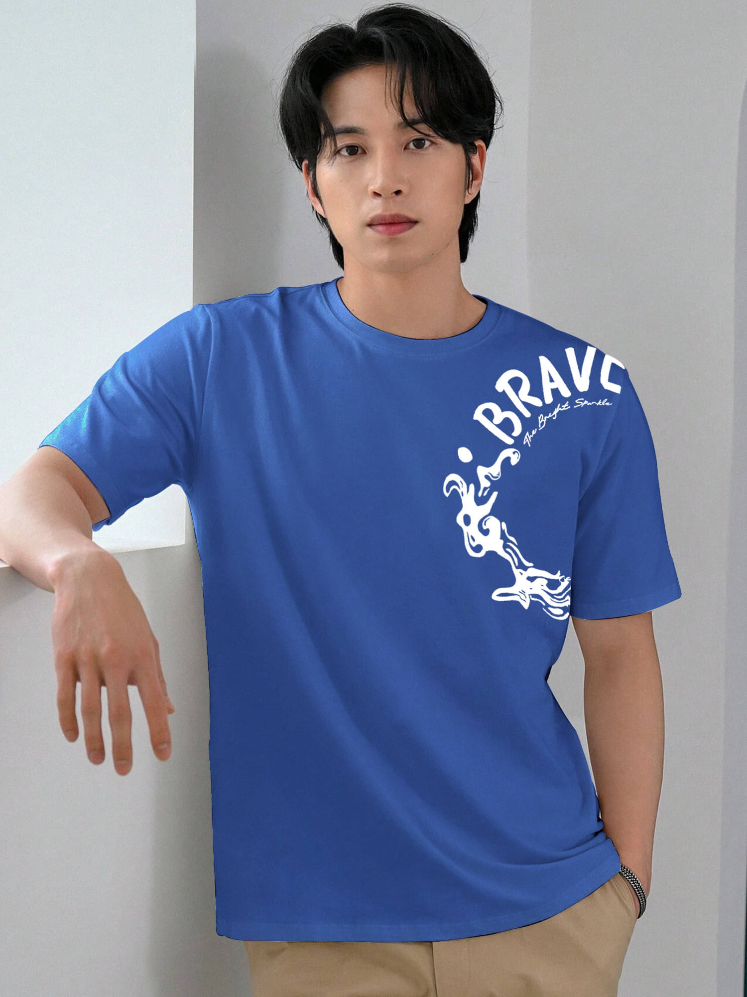 JUMP CUTS Men Polyester Oversized Fit Printed T-Shirt ( Blue ) JUMP CUTS Men Polyester Oversized Fit Printed T-Shirt ( Blue )
