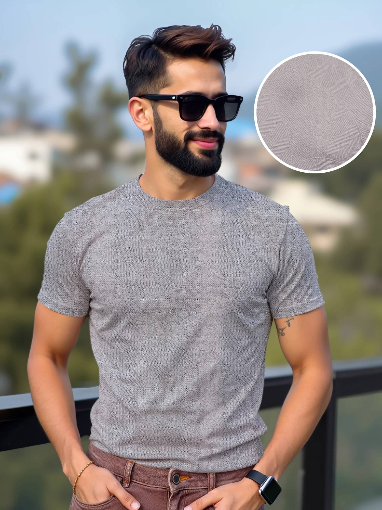 JUMP CUTS Men Polyester Slim Fit Solid T-Shirt ( Grey ) JUMP CUTS Men Polyester Slim Fit Solid T-Shirt ( Grey )