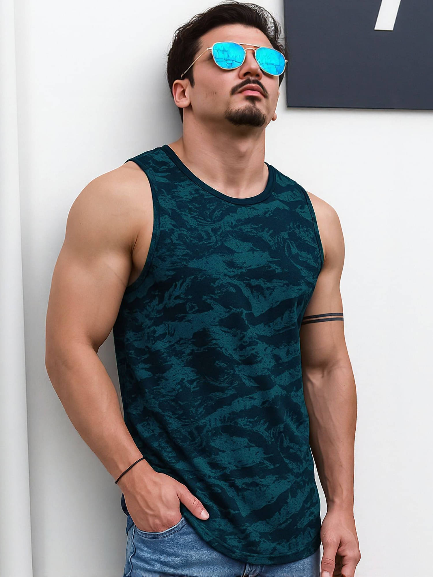     			JUMP CUTS Pack of 1 Polyester Gym Vest For Men ( Blue )