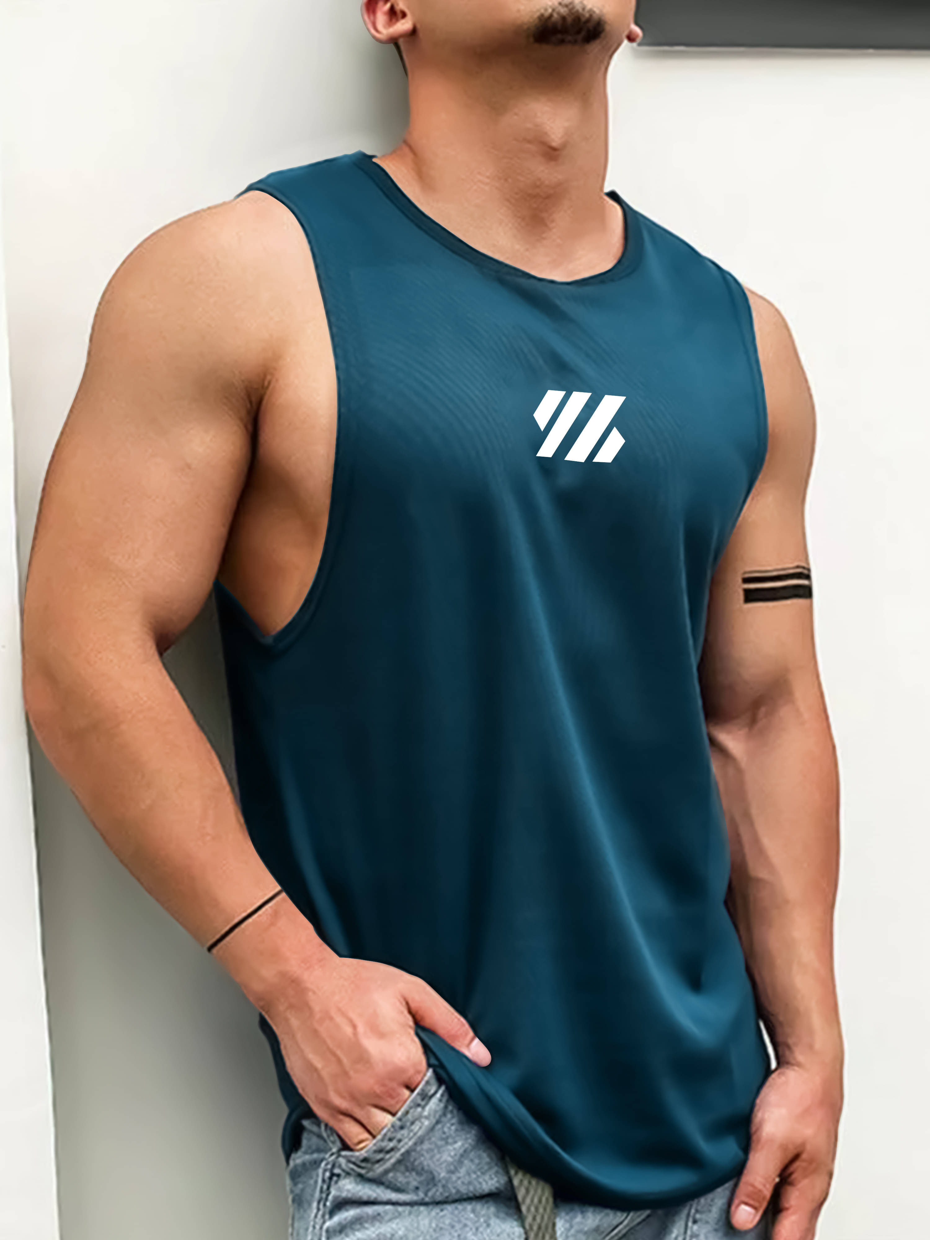     			JUMP CUTS Pack of 1 Polyester Gym Vest For Men ( Blue )