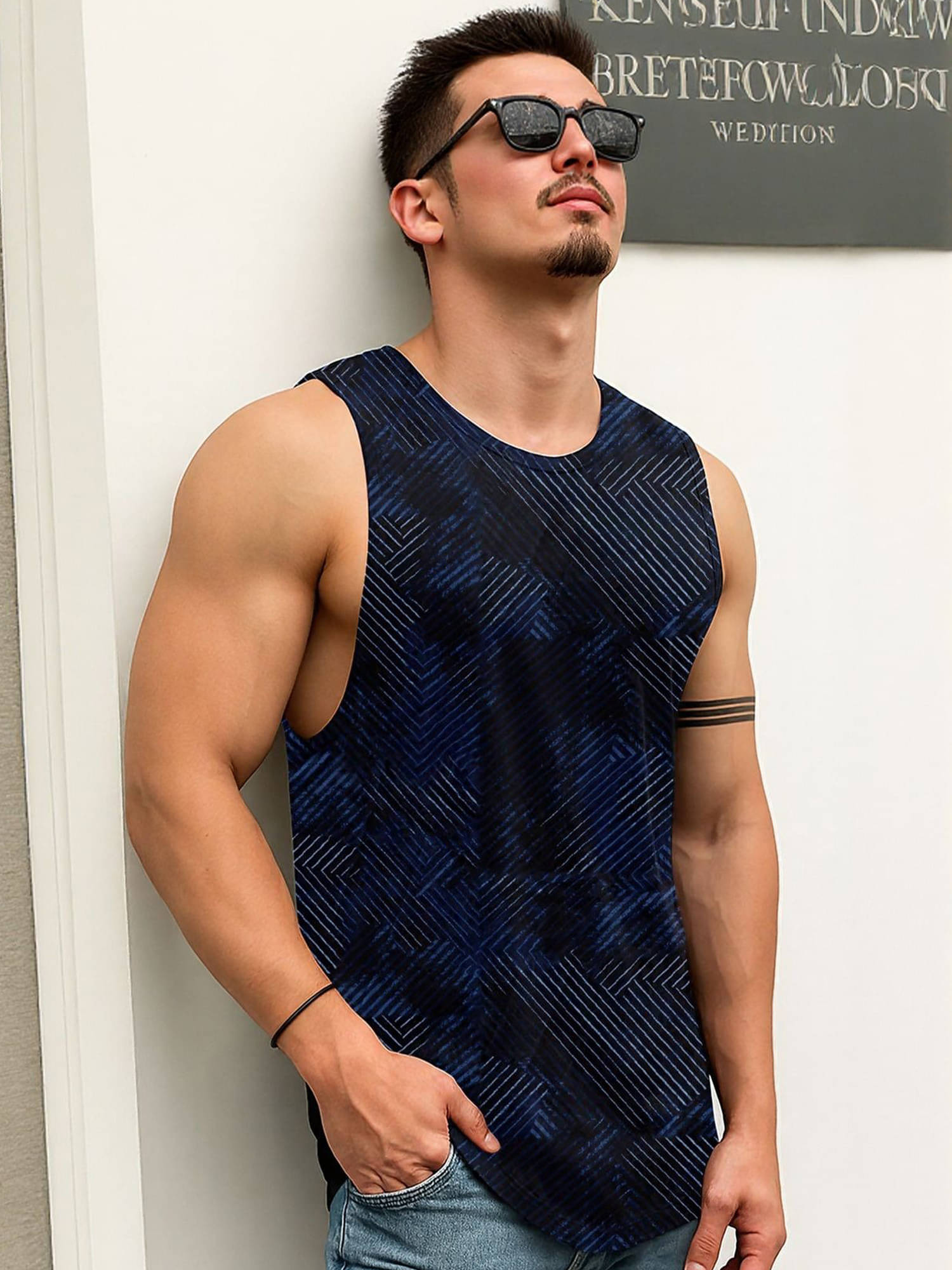     			JUMP CUTS Pack of 1 Polyester Gym Vest For Men ( Blue )