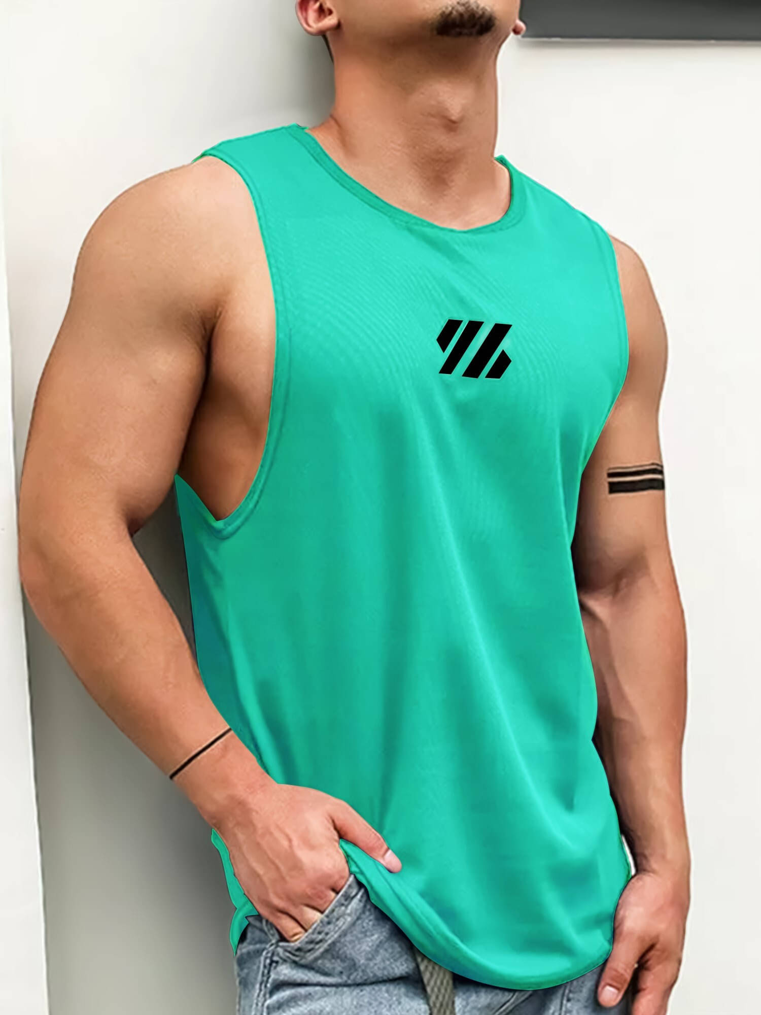     			JUMP CUTS Pack of 1 Polyester Gym Vest For Men ( Green )
