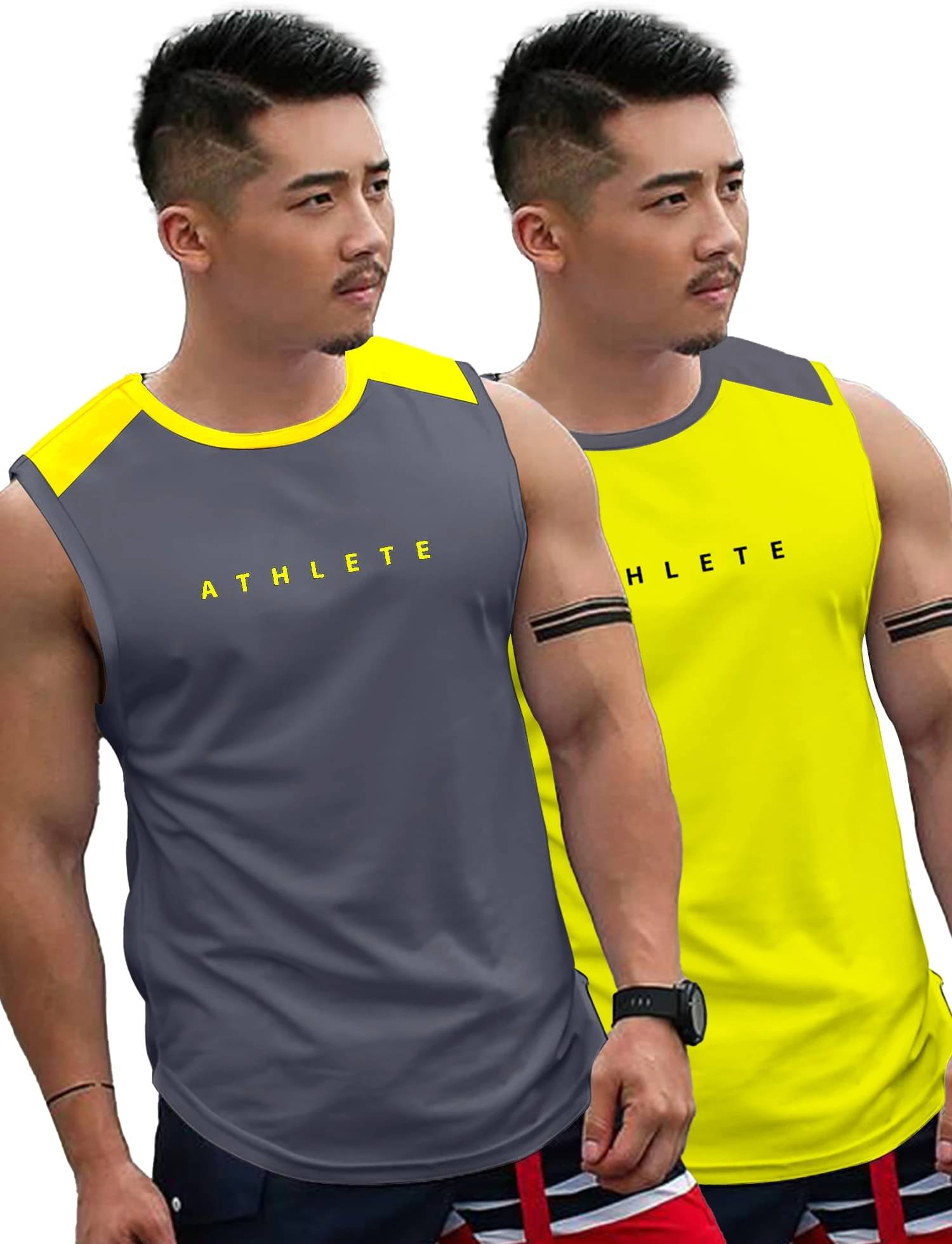     			JUMP CUTS Pack of 2 Polyester Gym Vest For Men ( Multicolor )